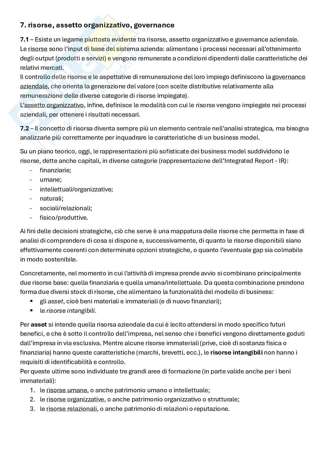 Riassunto esame Strategia e politica aziendale, Prof. Beretta Zanoni Andrea, libro consigliato Strategia e piano aziendale, Beretta Zanoni, Vernizzi Pag. 1
