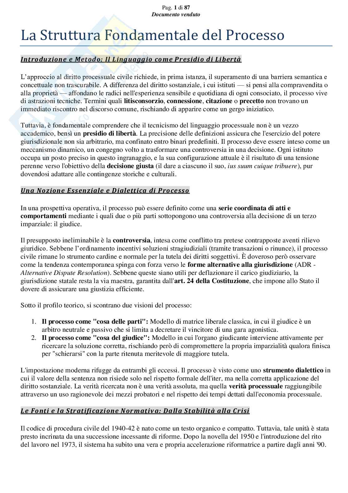 Riassunto esame Diritto processuale civile, Prof. Giussani Andrea, libro consigliato Argomenti di diritto processuale civile (1 modulo), Biavati Pag. 2