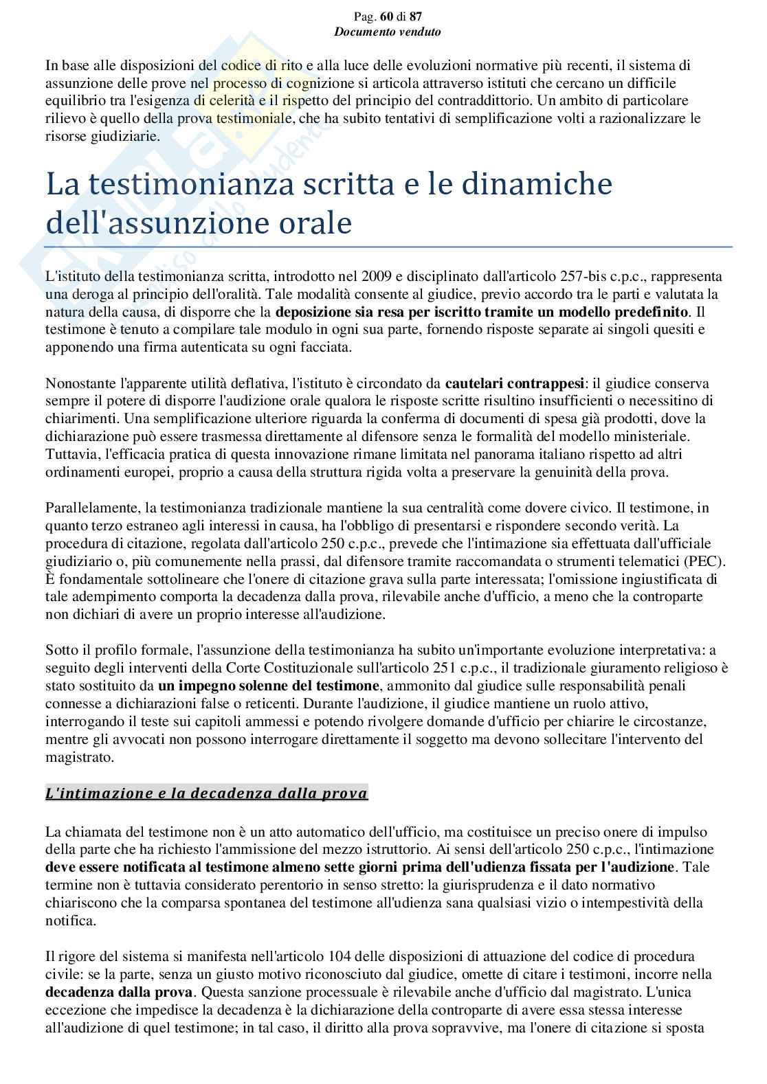Riassunto esame Diritto processuale civile, Prof. Giussani Andrea, libro consigliato Argomenti di diritto processuale civile (1 modulo), Biavati Pag. 61