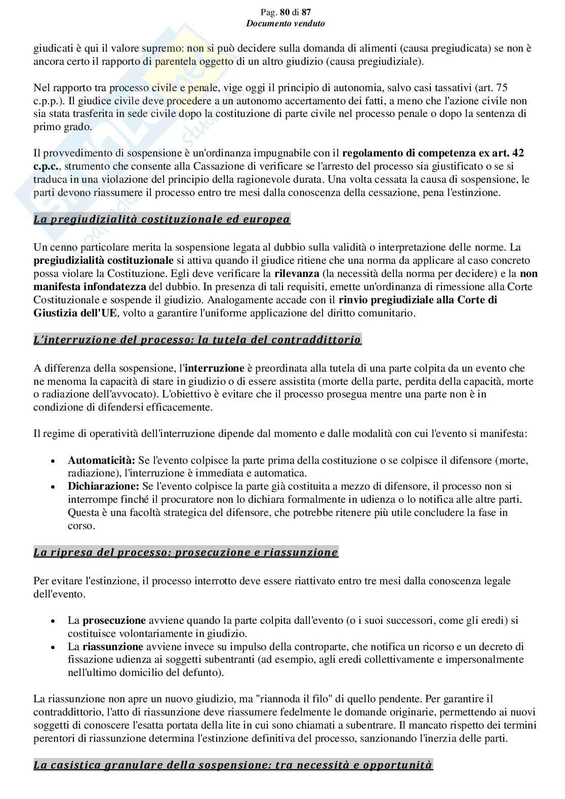 Riassunto esame Diritto processuale civile, Prof. Giussani Andrea, libro consigliato Argomenti di diritto processuale civile (1 modulo), Biavati Pag. 81