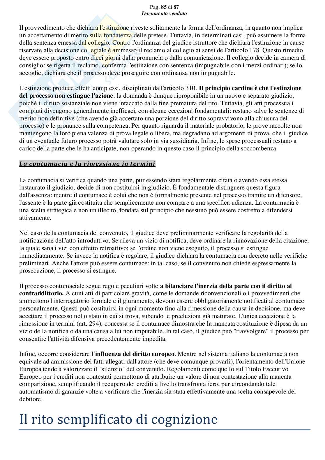 Riassunto esame Diritto processuale civile, Prof. Giussani Andrea, libro consigliato Argomenti di diritto processuale civile (1 modulo), Biavati Pag. 86