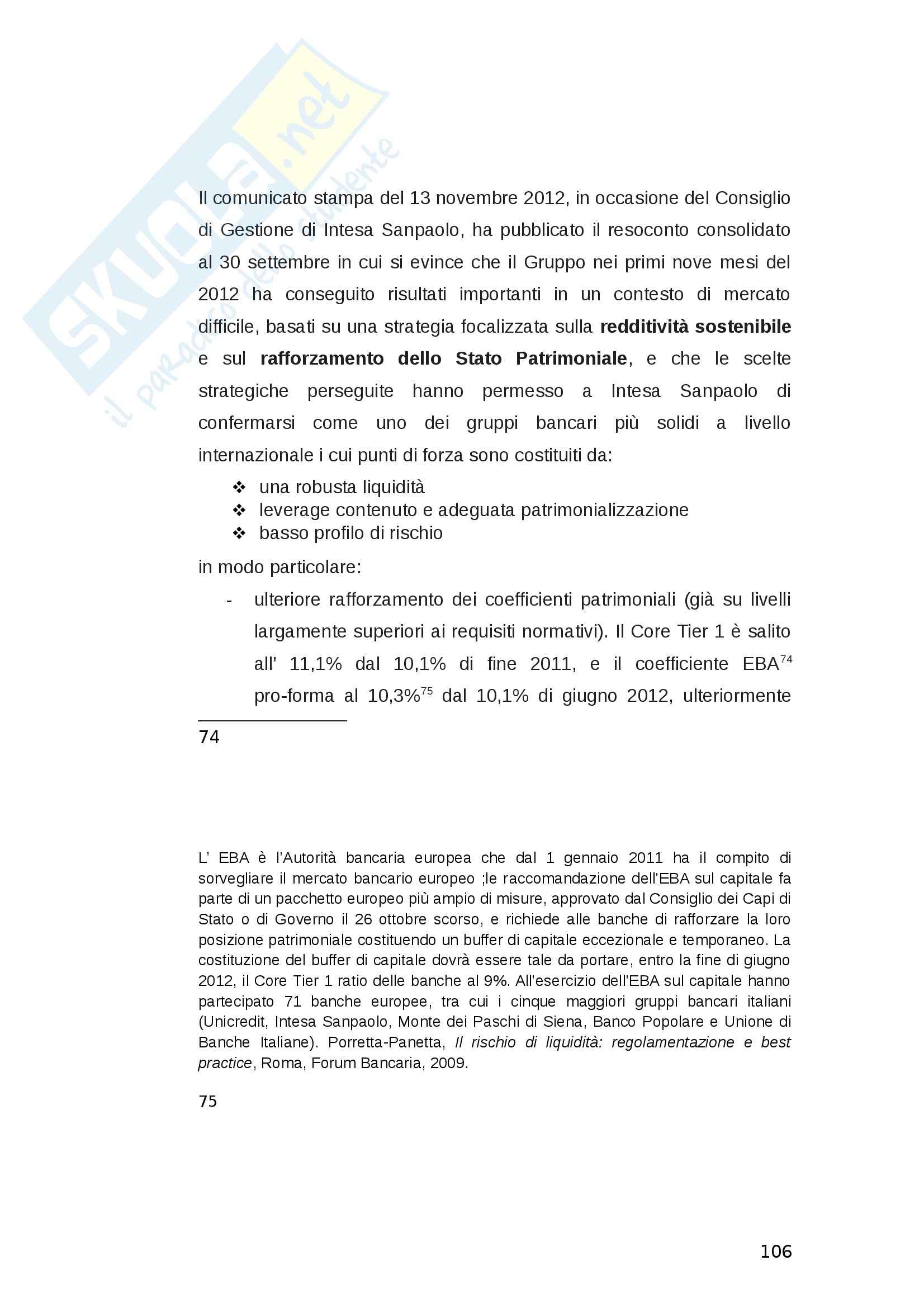 La gestione del rischio di liquidità delle banche - Tesi Pag. 106