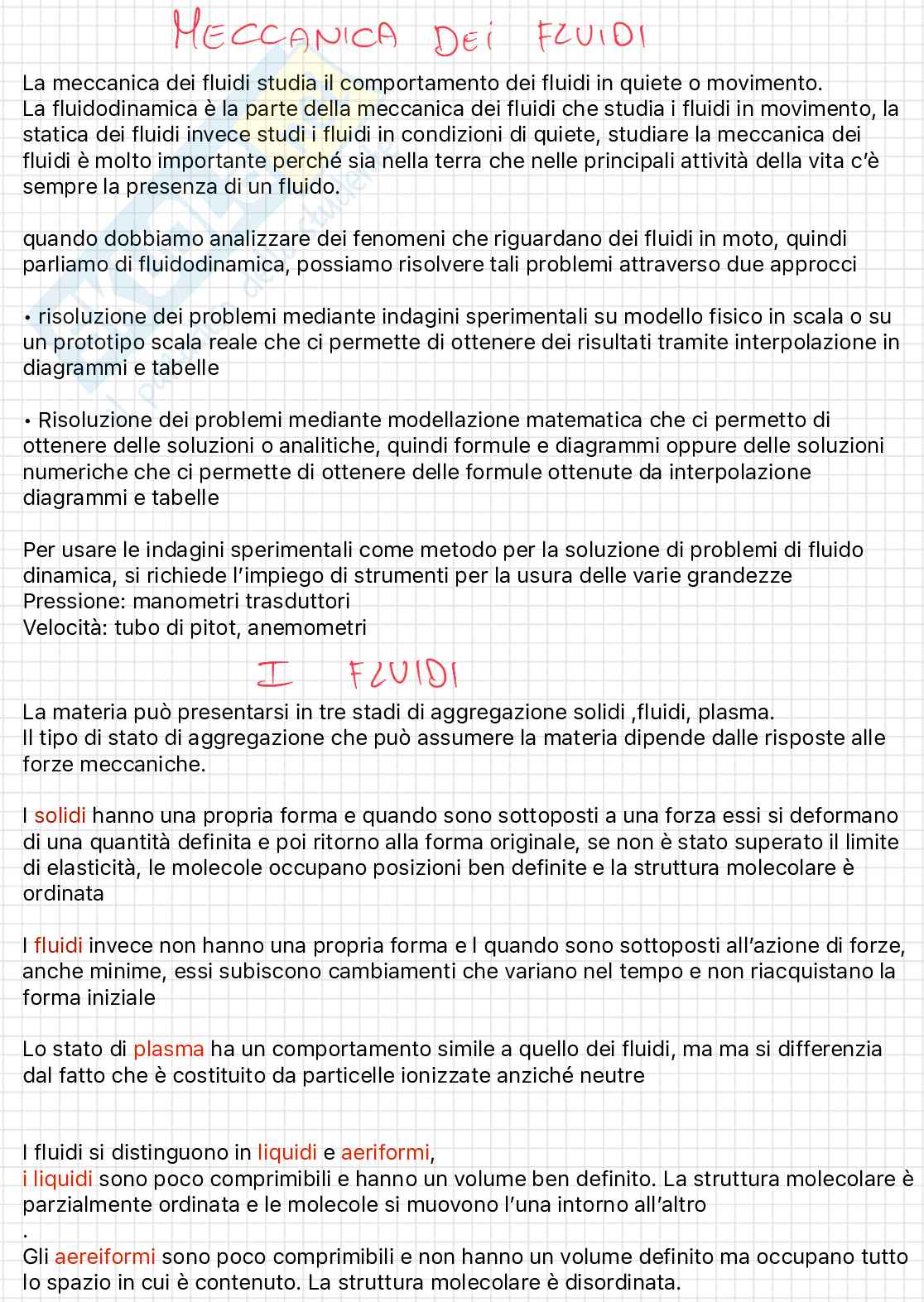 Meccanica dei fluidi Pag. 1