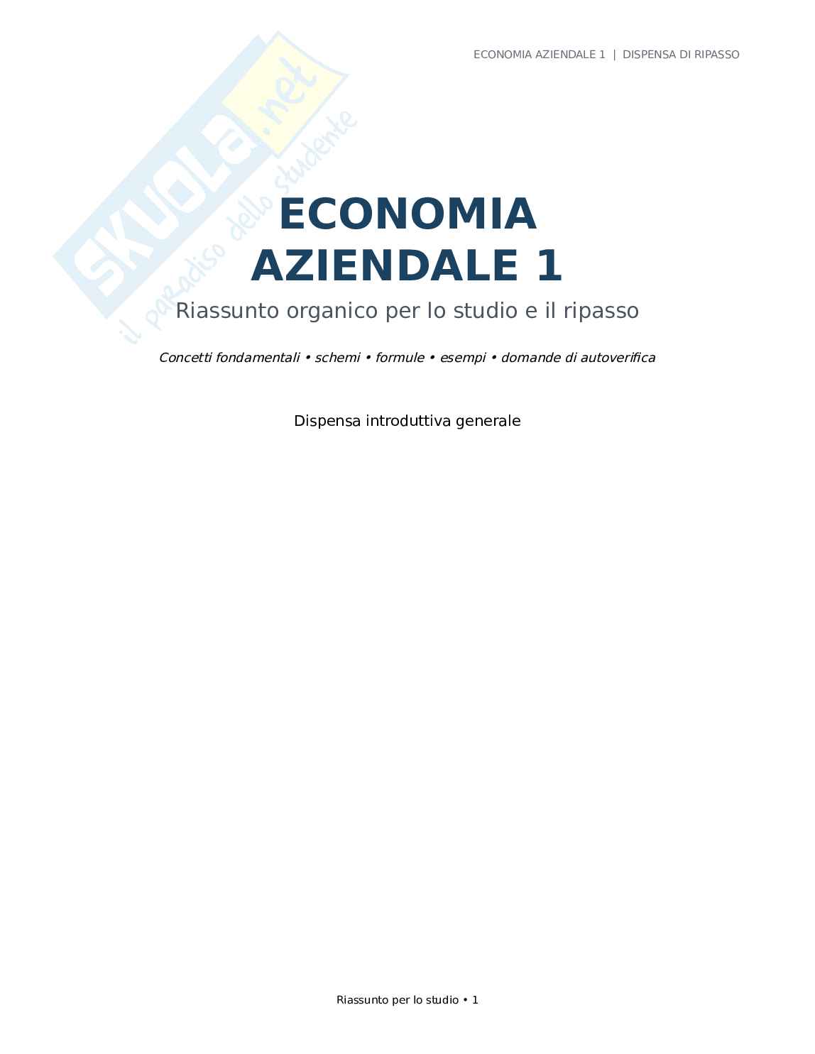 Economia aziendale Pag. 1