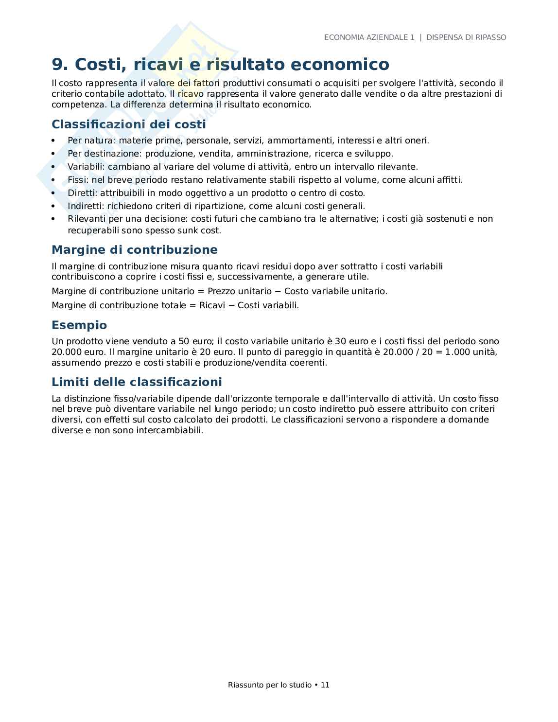 Economia aziendale Pag. 11
