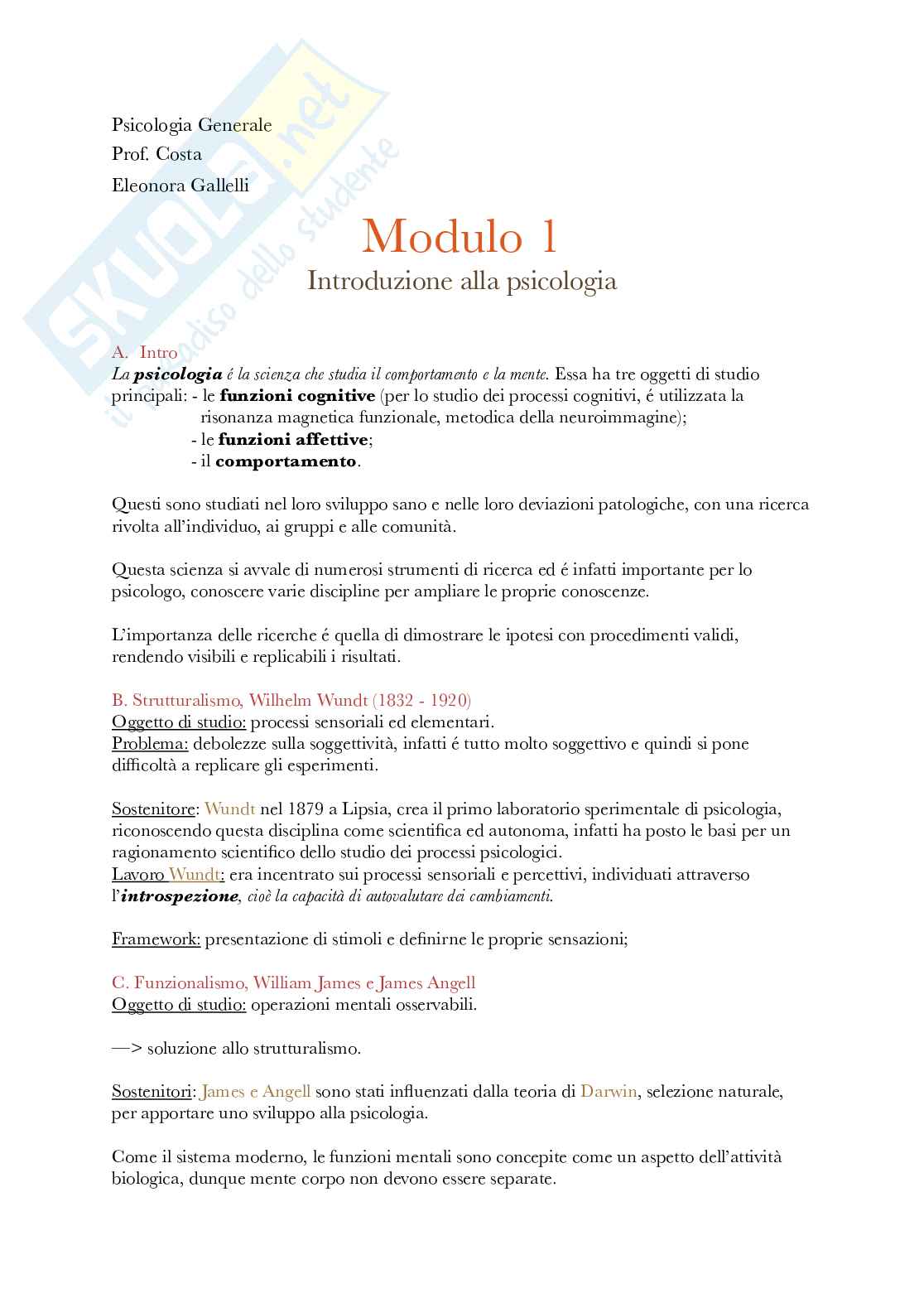Psicologia generale Pag. 1