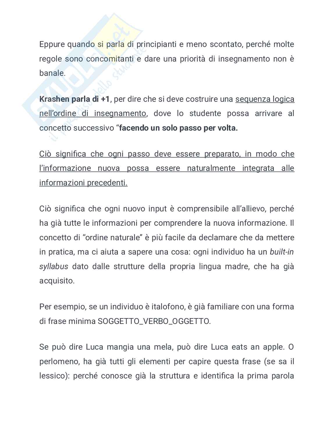 Riassunto esame Linguistica per insegnare, Prof. Baldi Benedetta, libro consigliato Linguistica per insegnare, Baldi Benedetta Pag. 26