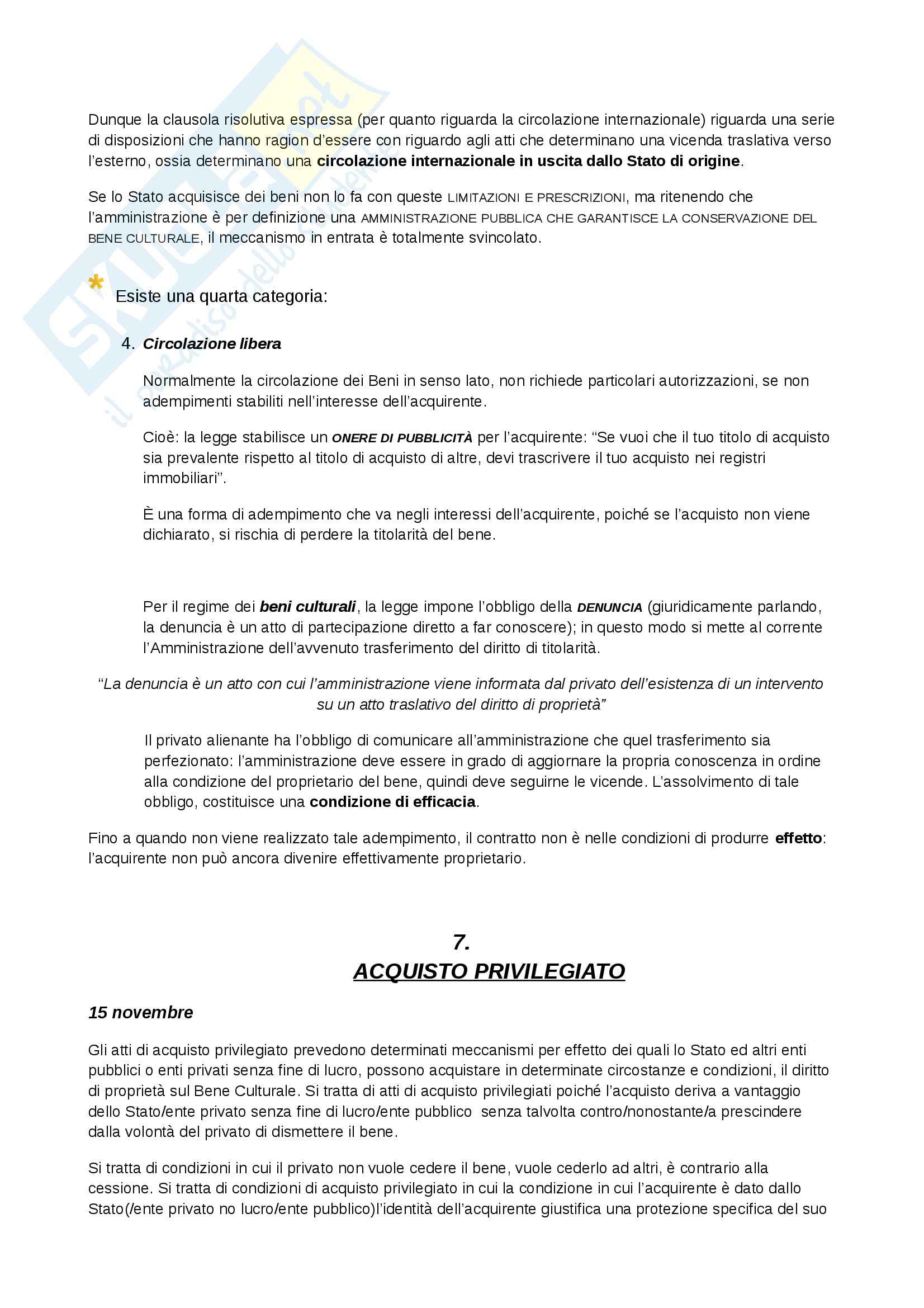 Riassunto esame Diritto e gestione dei beni culturali, prof. Rizzi Pag. 21