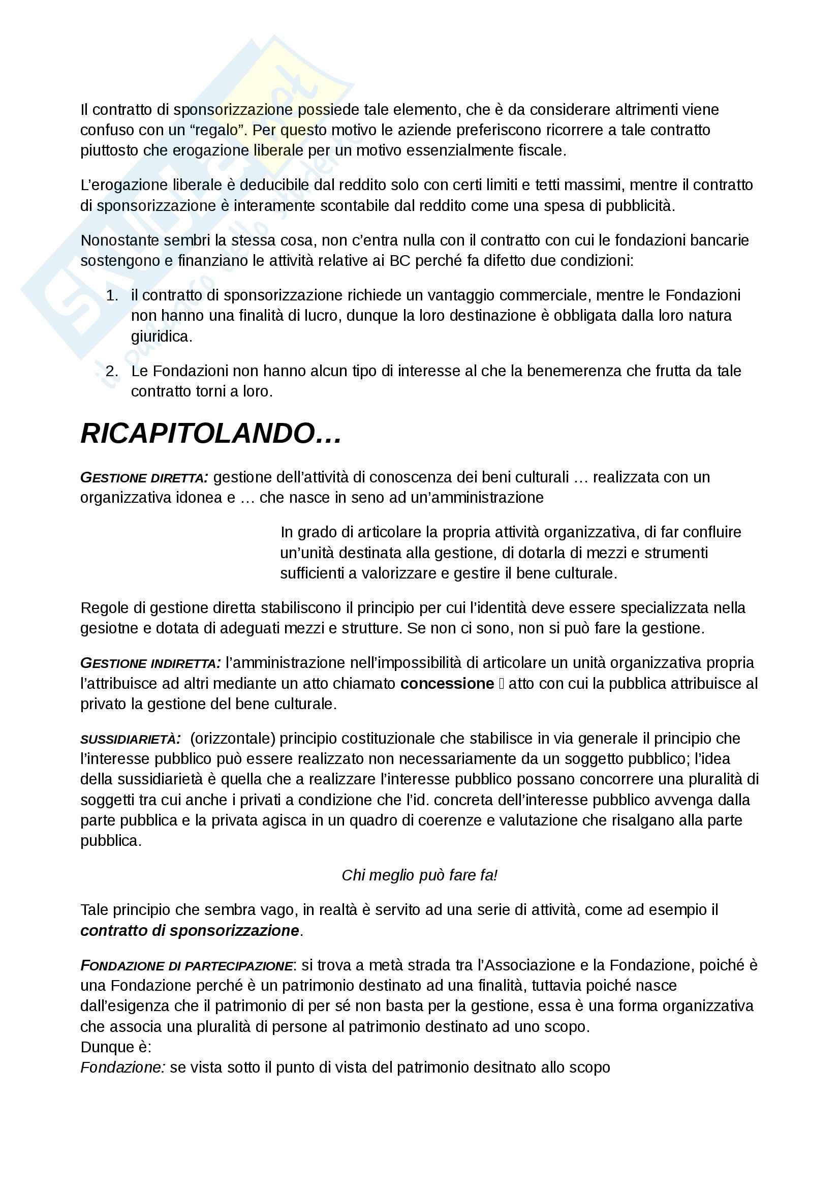 Riassunto esame Diritto e gestione dei beni culturali, prof. Rizzi Pag. 36