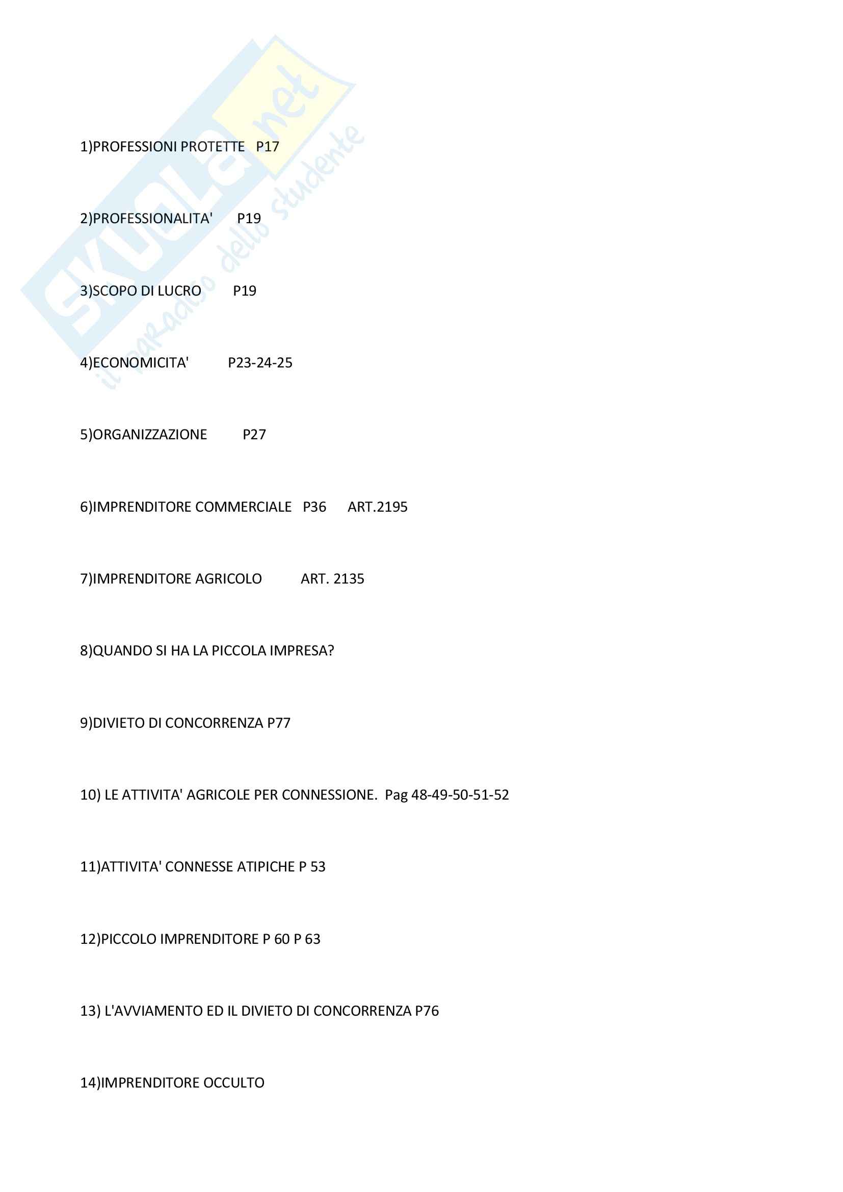 Diritto commerciale - Domande d'esame Pag. 1