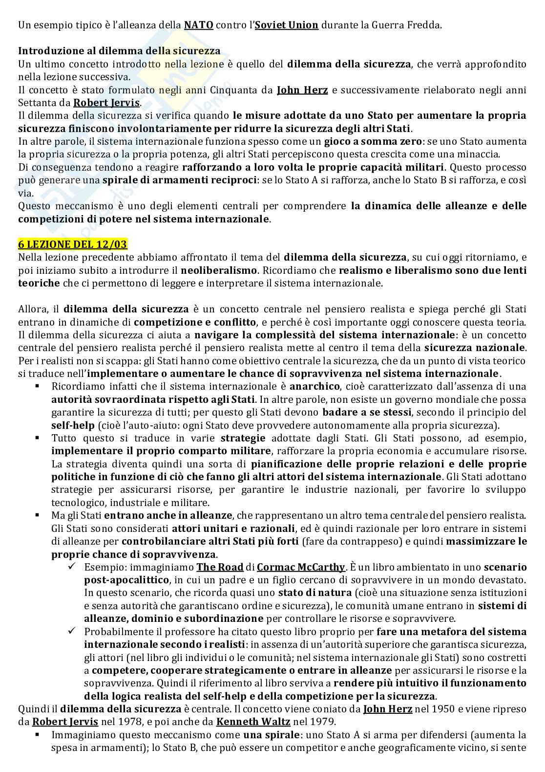 Riassunto esame Global politics, Prof. Giannone Diego, libro consigliato Il suicidio della pace , Colombo Pag. 11