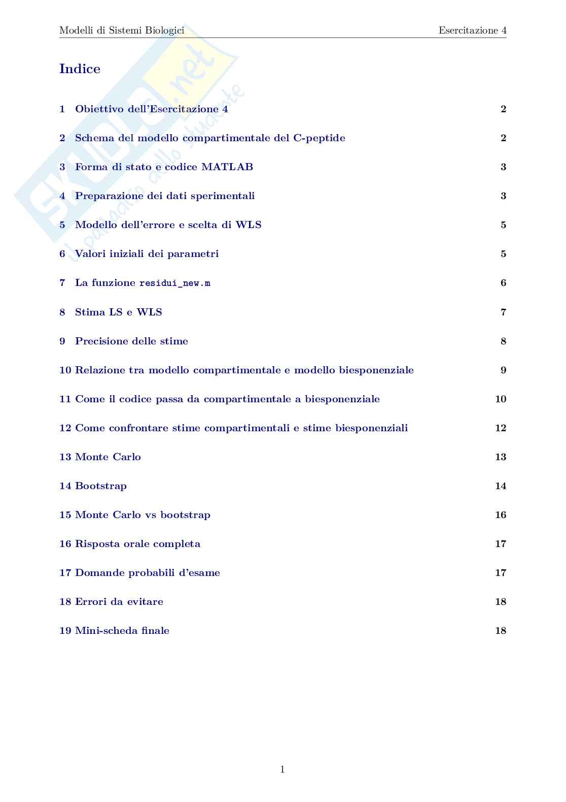 Esercitazione 4: Identificazione di modelli compartimentali lineari Pag. 2