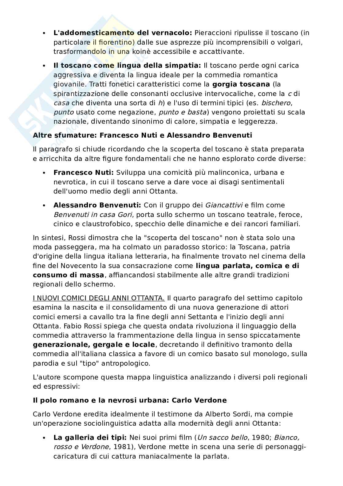 Riassunto esame Teoria del cinema, Prof. Rossi Fabio, libro consigliato Lingua italiana e cinema, Rossi Pag. 41