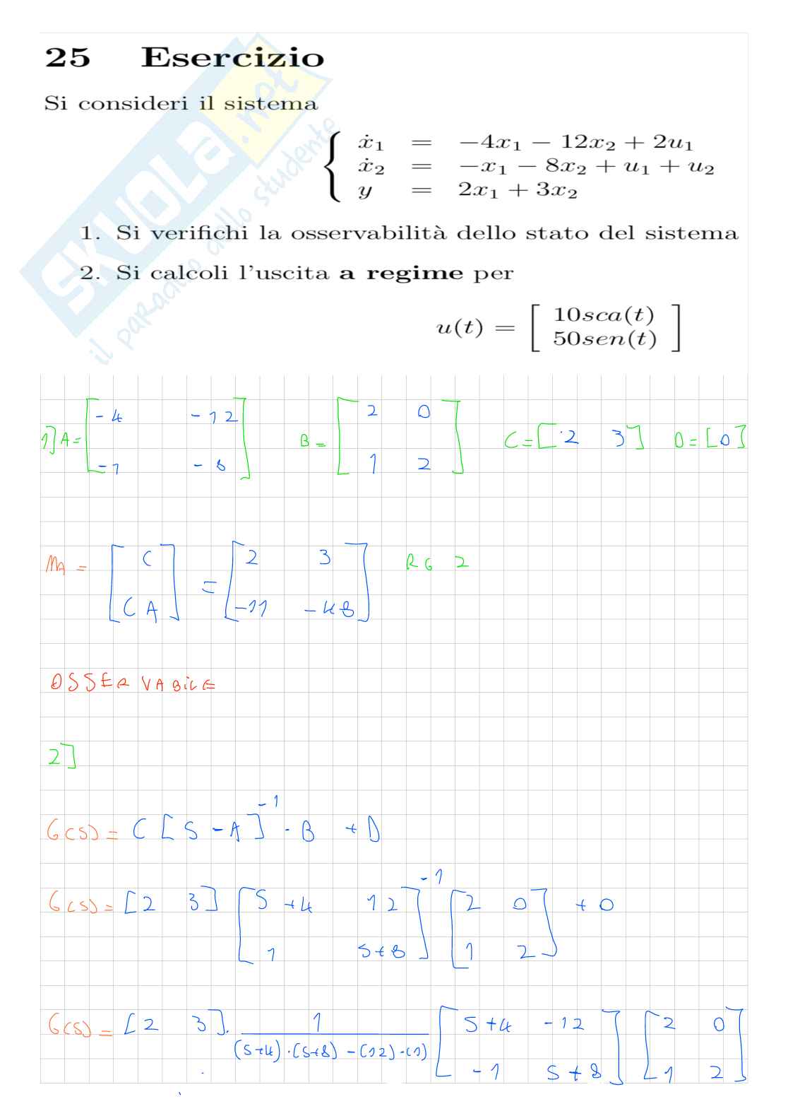 Esercizi di Controlli automatici - Parte 1  Pag. 16