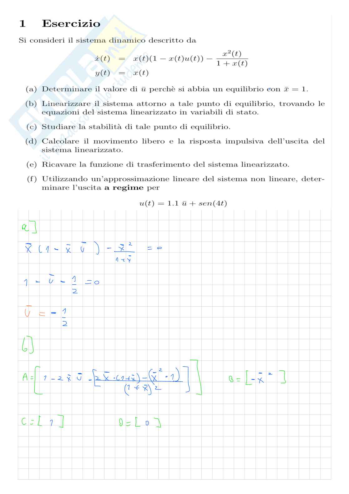 Esercizi di Controlli automatici - Parte 1  Pag. 6