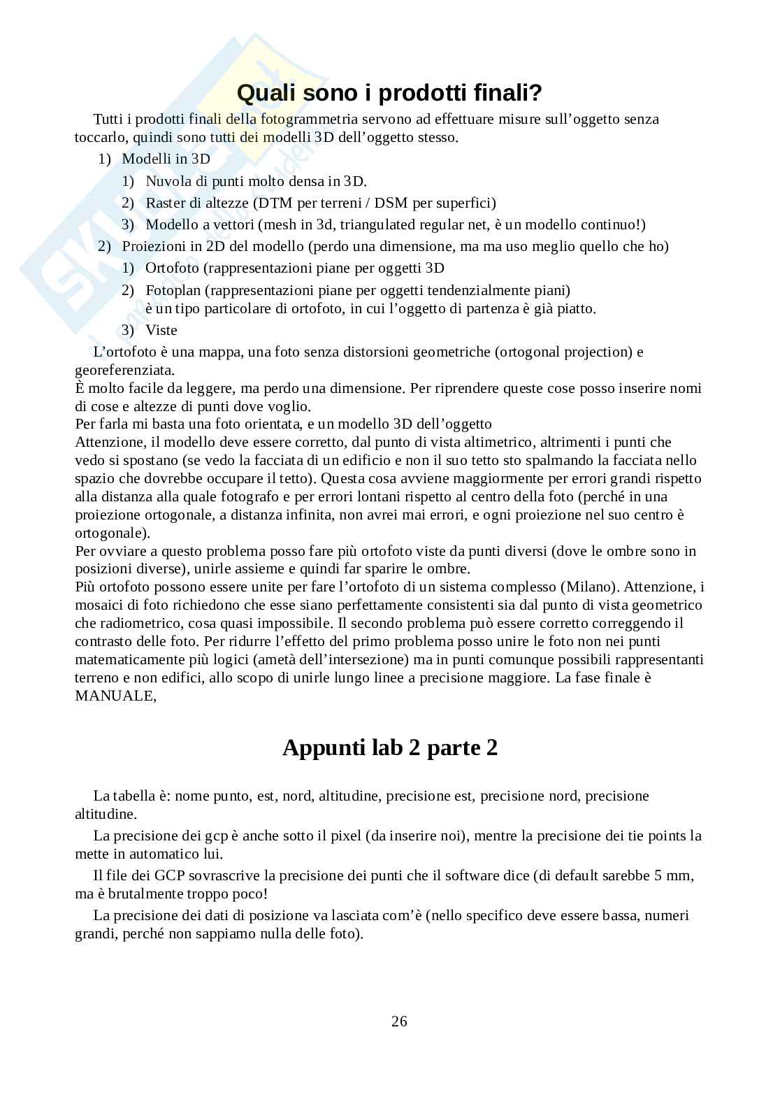 Appunti di 3d modelling and mapping from drone images Pag. 26