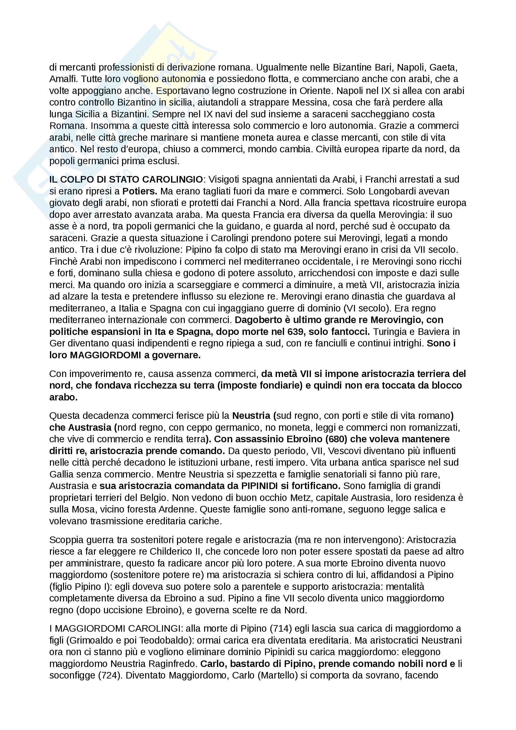 Riassunto esame Storia della città e del territorio nel medioevo, prof. Raffaele Savigni, libro consigliato Maometto e Carlo Magno, H. Pirenne Pag. 6