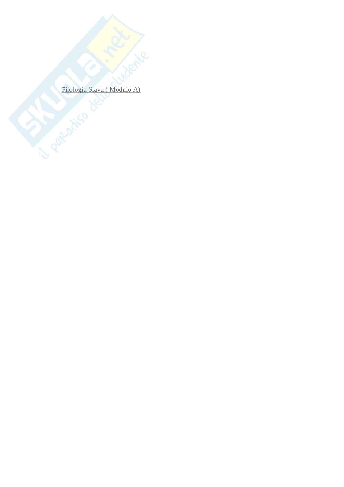 Riassunto esame Filologia germanica, Prof. Collivignarelli Maria Cristina, libro consigliato Gli slavi, Garzaniti   Pag. 1