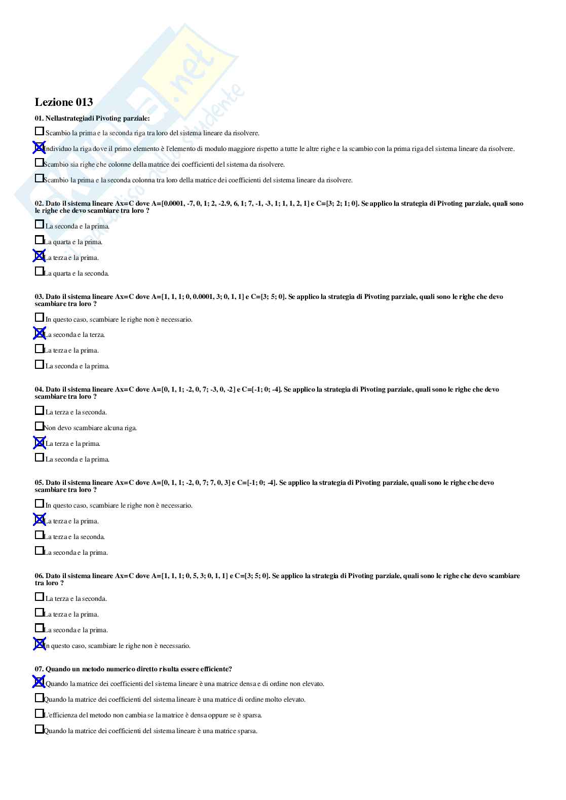 Analisi numerica – Paniere risposte chiuse completo e corretto – A.A. 2025/26 Pag. 21