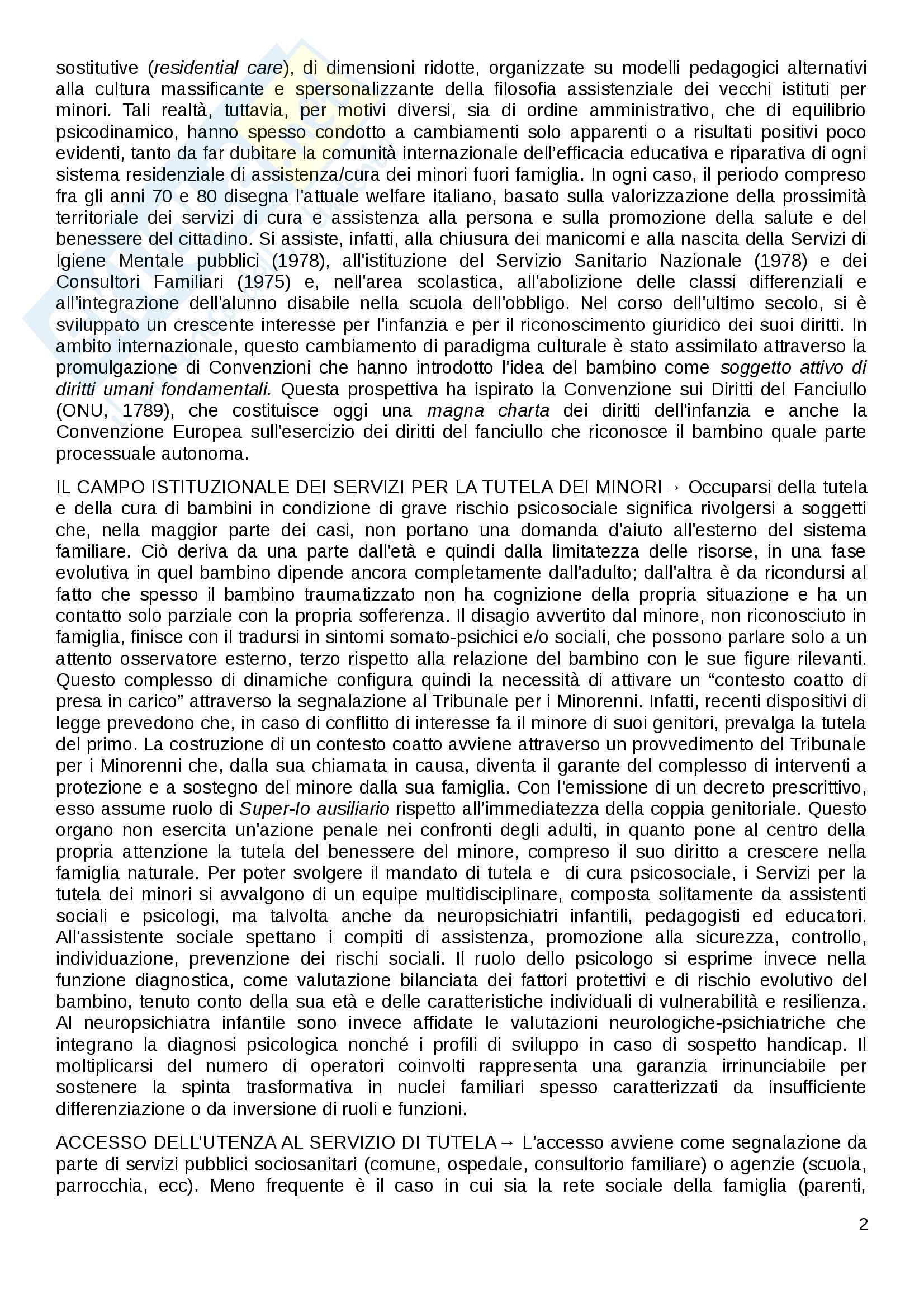 Riassunto esame psicodinamica del setting, prof. Giannone, libro consigliato Le comunità per minori Pag. 2