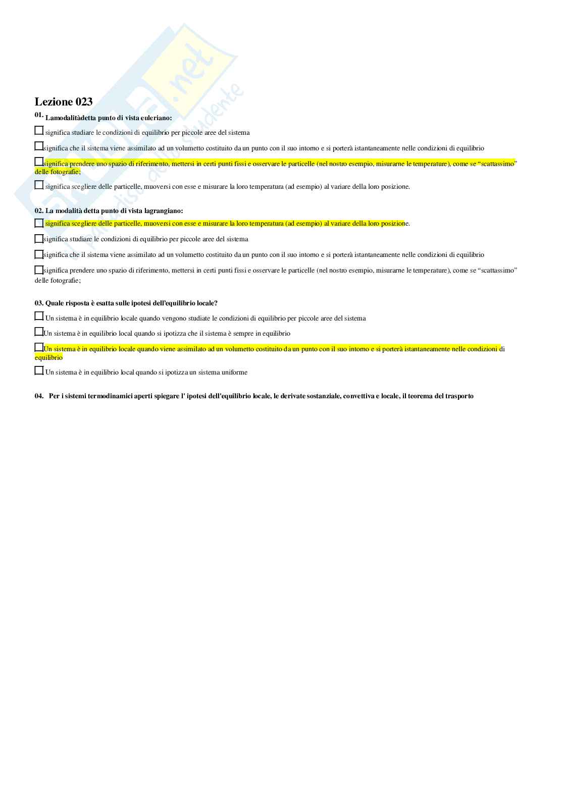 Fisica tecnica – esame – Paniere completo risposte chiuse (109) – A.A. 2025/26 Pag. 26