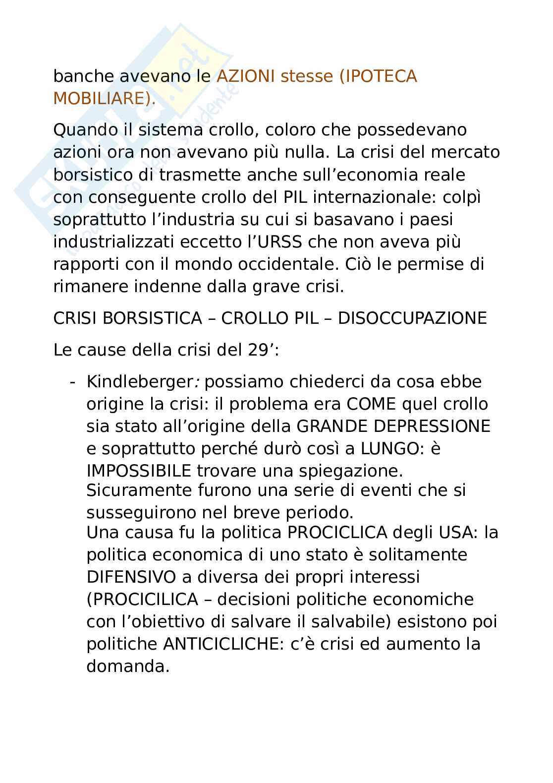 La dimensione storica in economia: i fatti Pag. 76