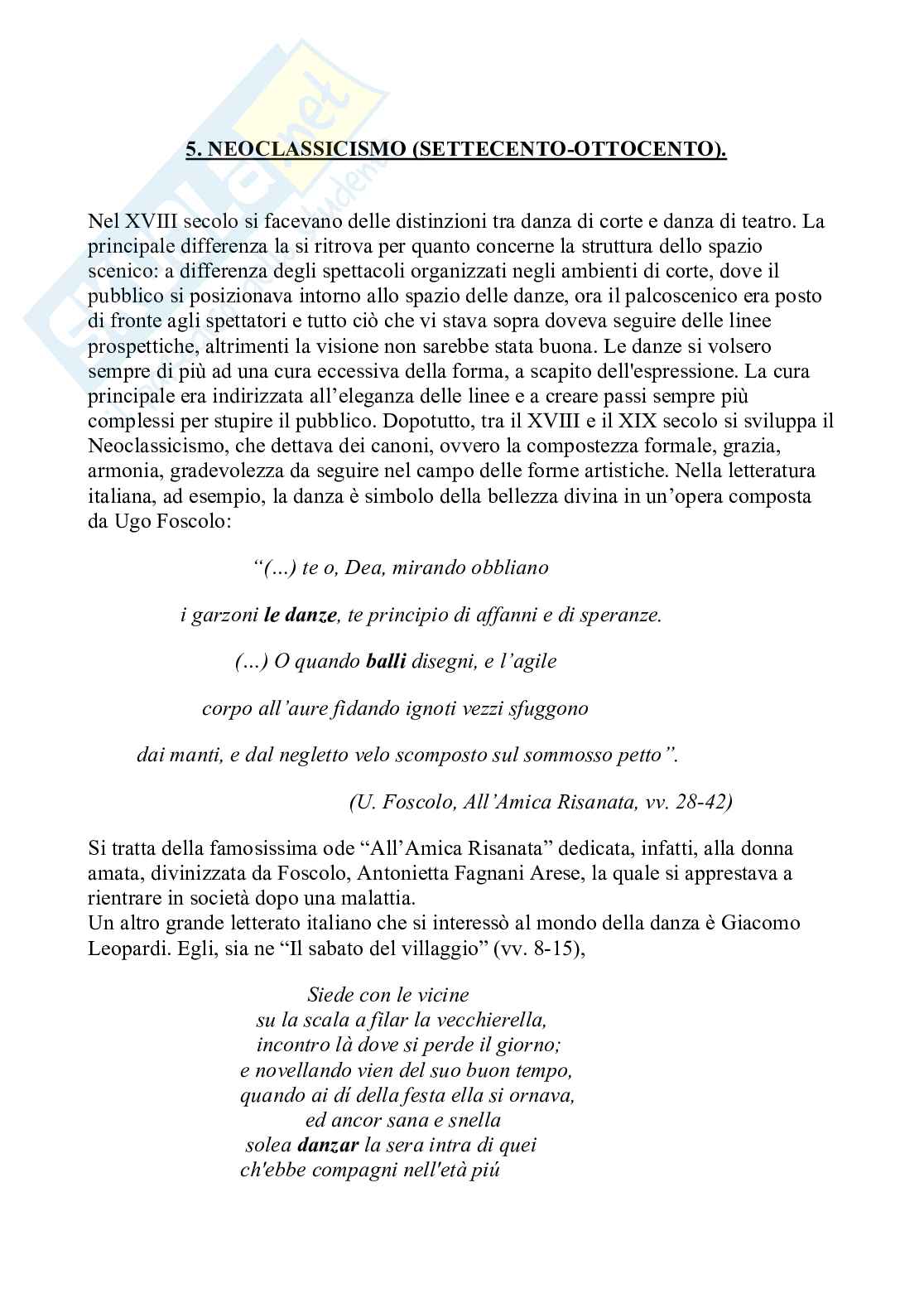 Il ballo come evoluzione della società. Pag. 6