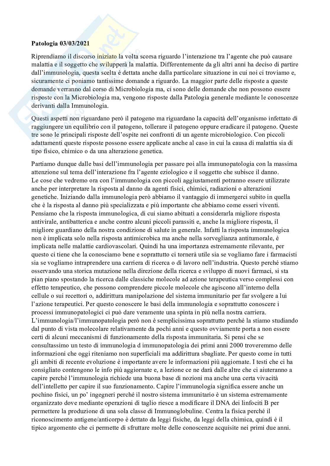 Patologia generale e fondamenti di fisiopatologia - parte 1 Pag. 1