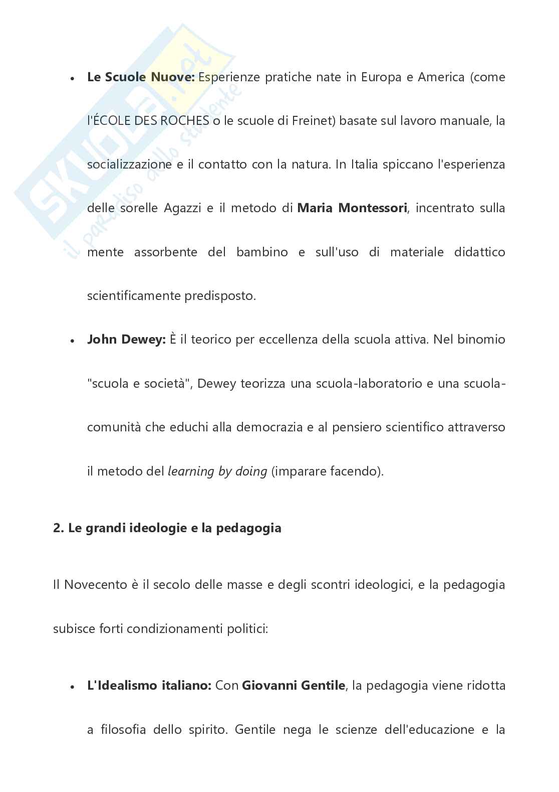 Riassunto esame Storia della pedagogia, Prof. Fiorucci Massimiliano, libro consigliato Pedagogie del Novecento , Cambi Pag. 2