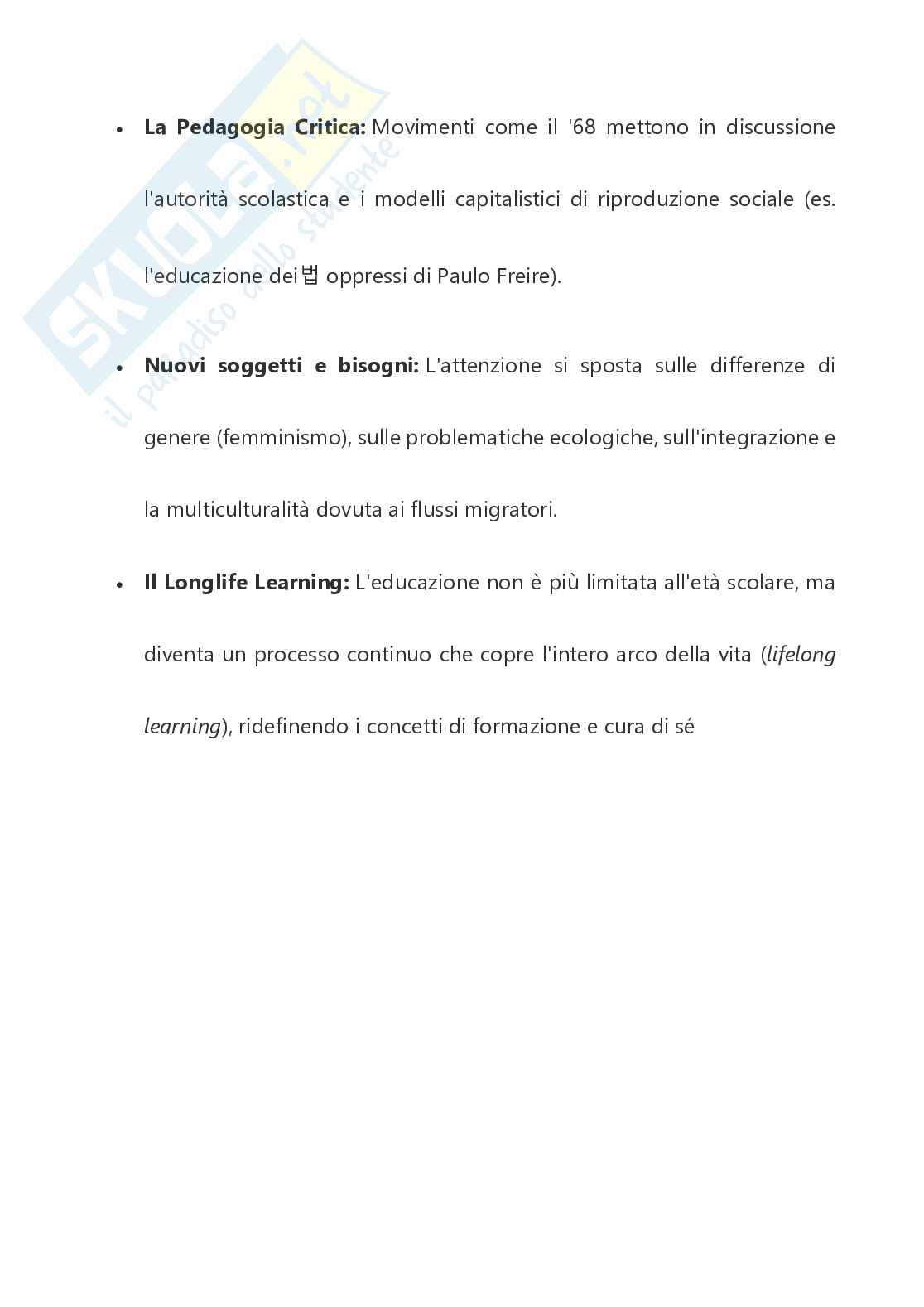 Riassunto esame Storia della pedagogia, Prof. Fiorucci Massimiliano, libro consigliato Pedagogie del Novecento , Cambi Pag. 6