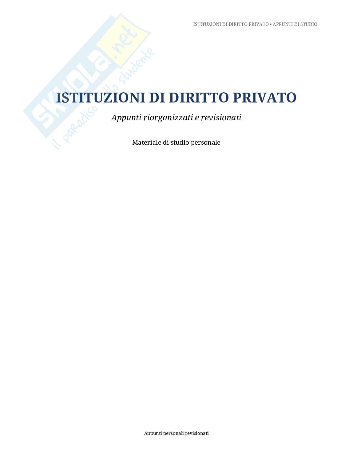 Appunti di istituzioni di diritto privato  Pag. 1