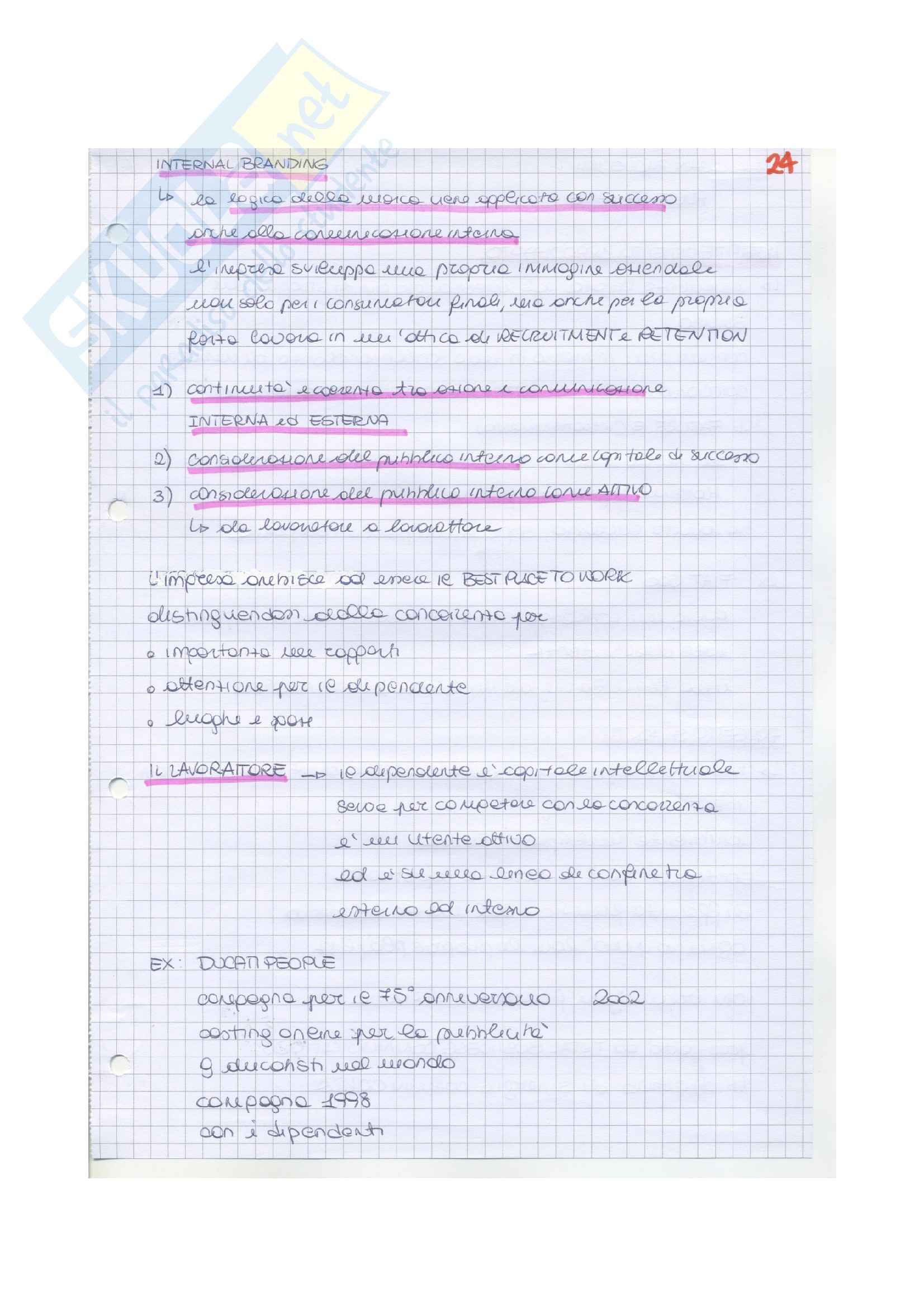 Riassunto esame Linguaggi, prof. Musso, libro consigliato Internal branding: strategia di marca per la cultura di impresa, Musso Pag. 2