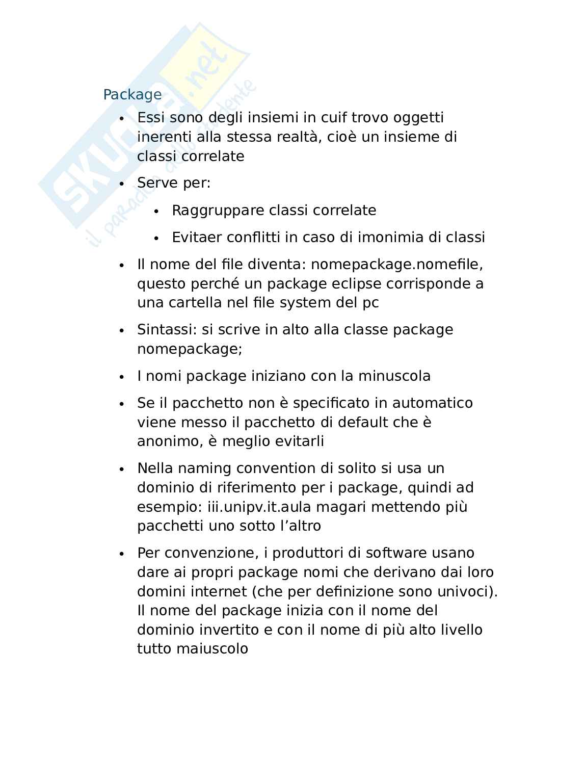 Package e visibilità in Java Pag. 1