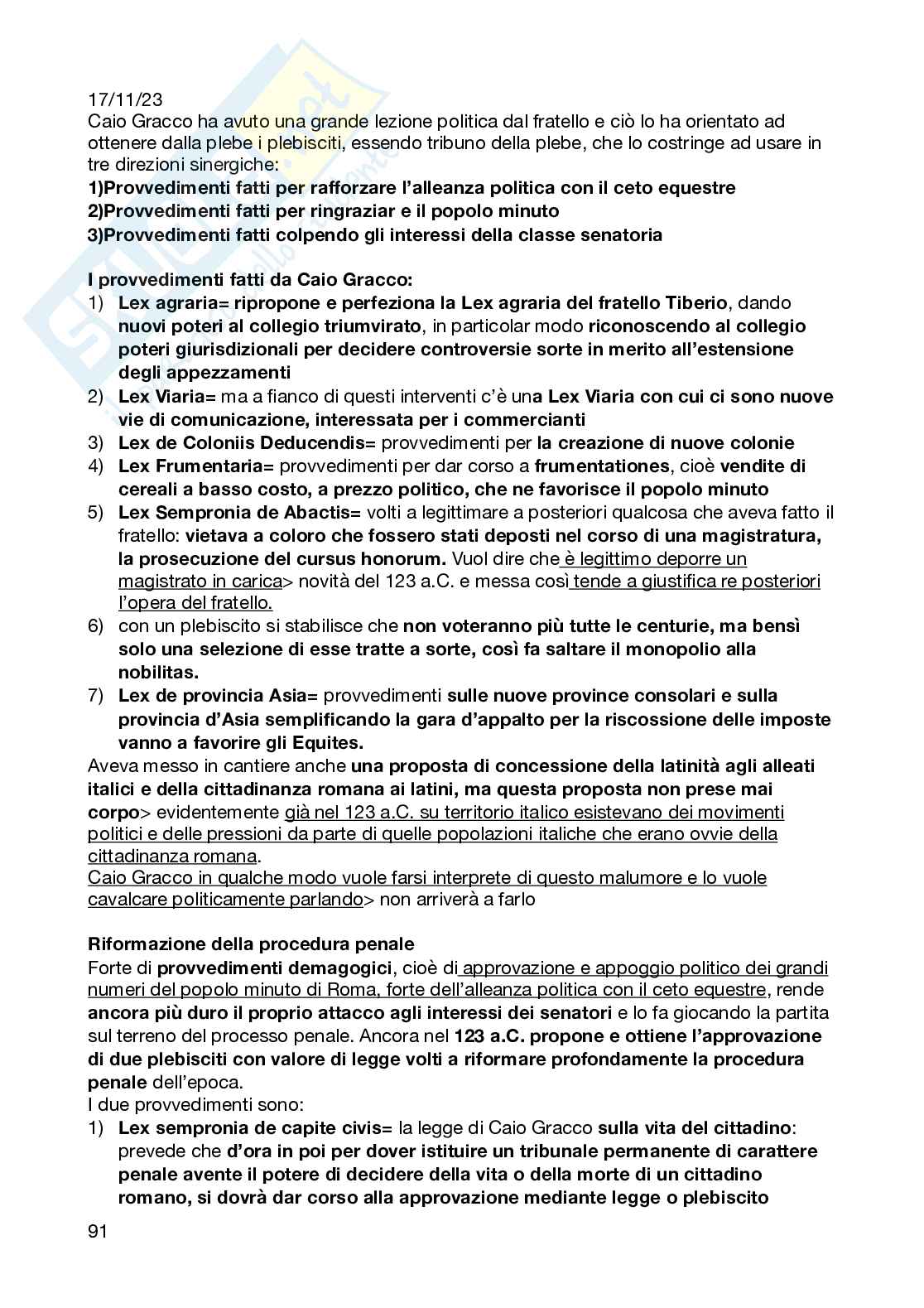 Riassunto esame Storia del diritto romano, Prof. Procchi Federico, libro consigliato Manuale di diritto romano pubblico, Petrucci Pag. 91
