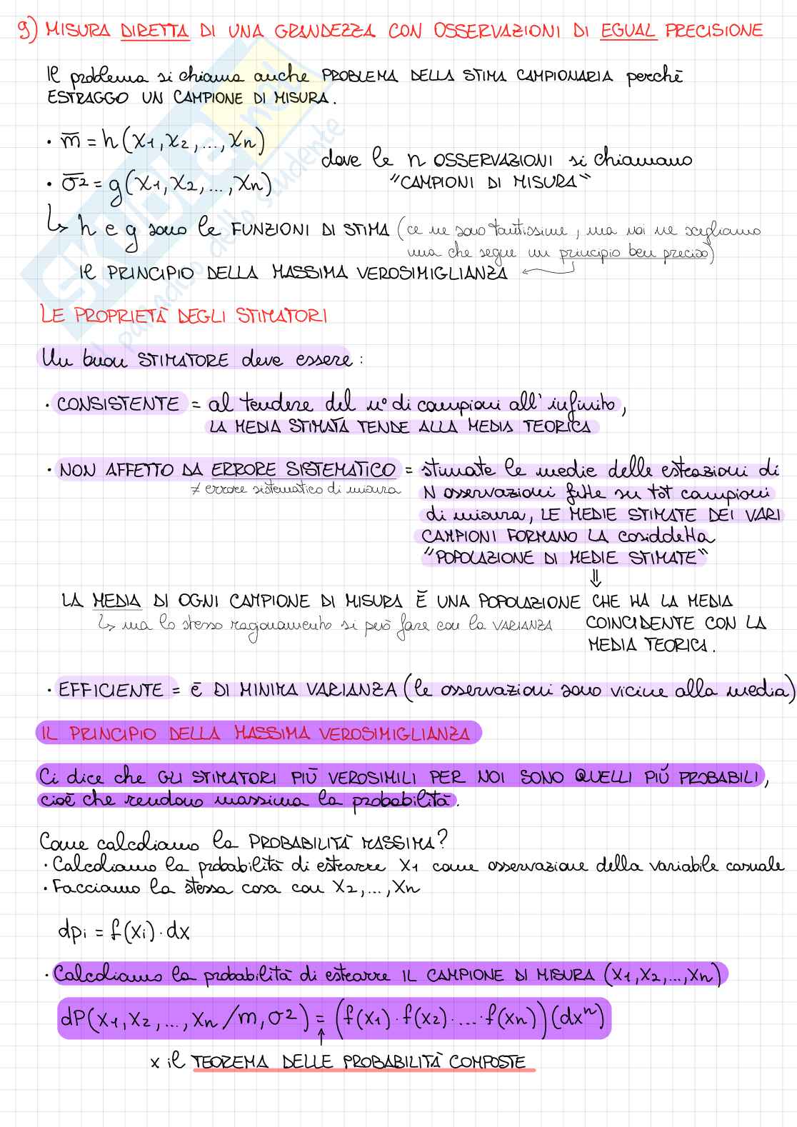 Appunti della parte di Statistica dell’esame di Topografia  Pag. 11