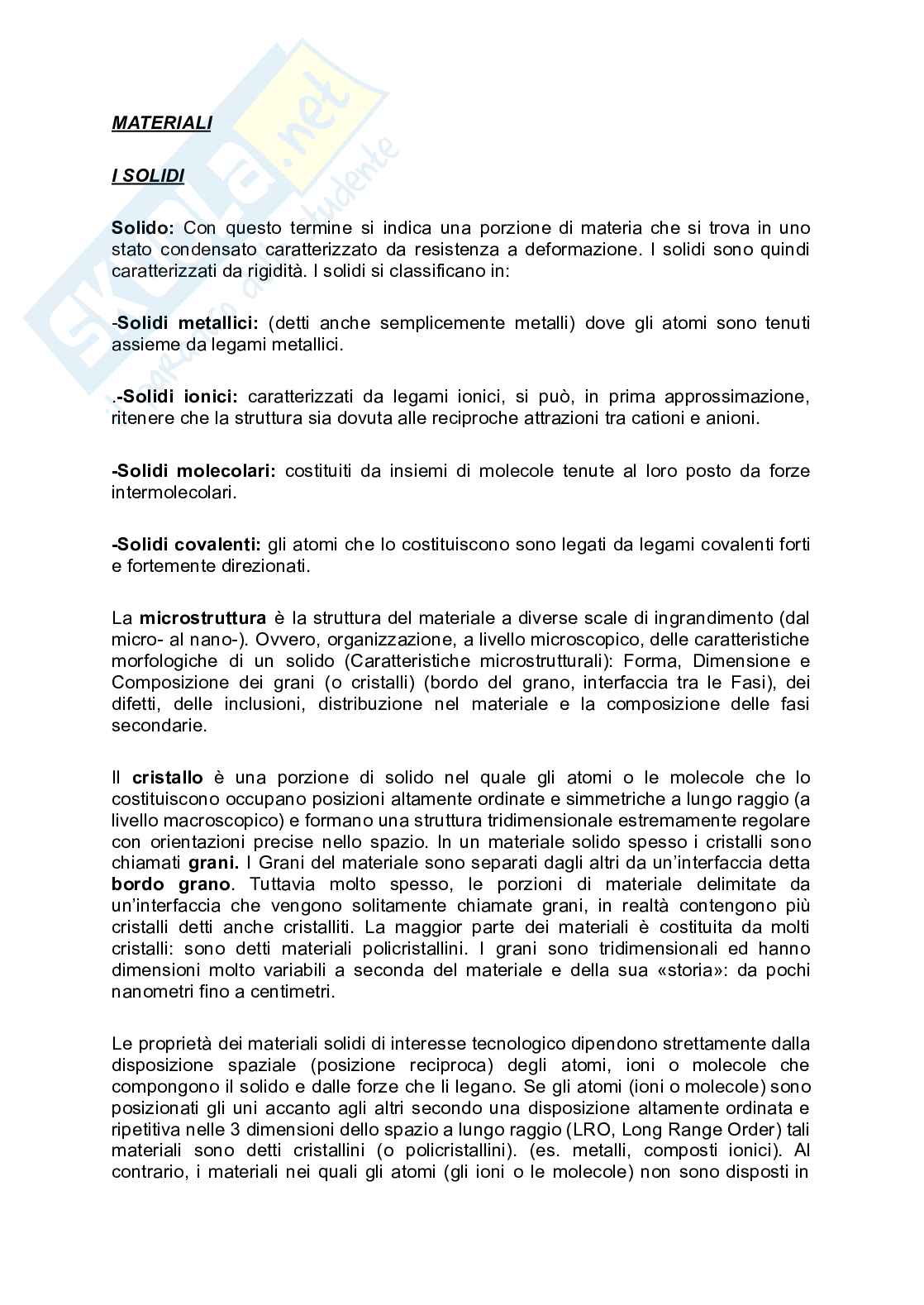 Appunti Fondamenti di chimica e materiali Pag. 1