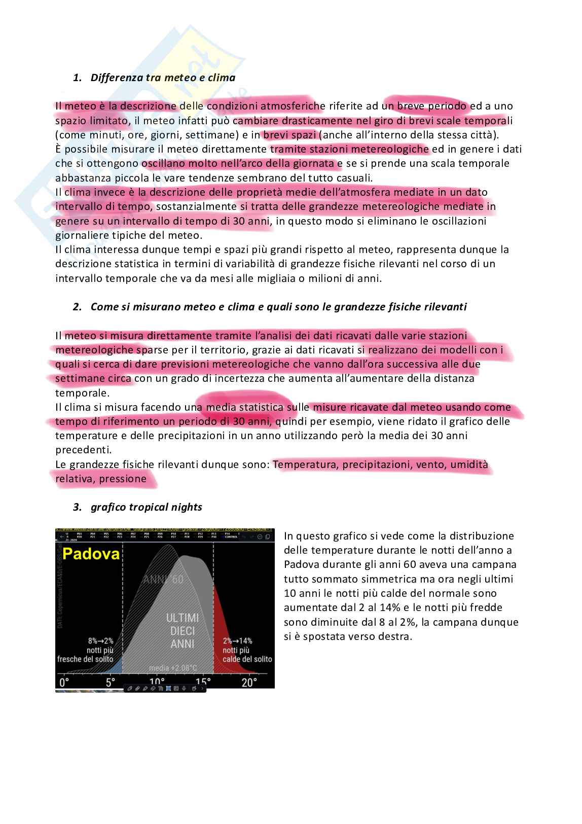 Alcune domande d’esame di Cambiamenti climatici Pag. 1