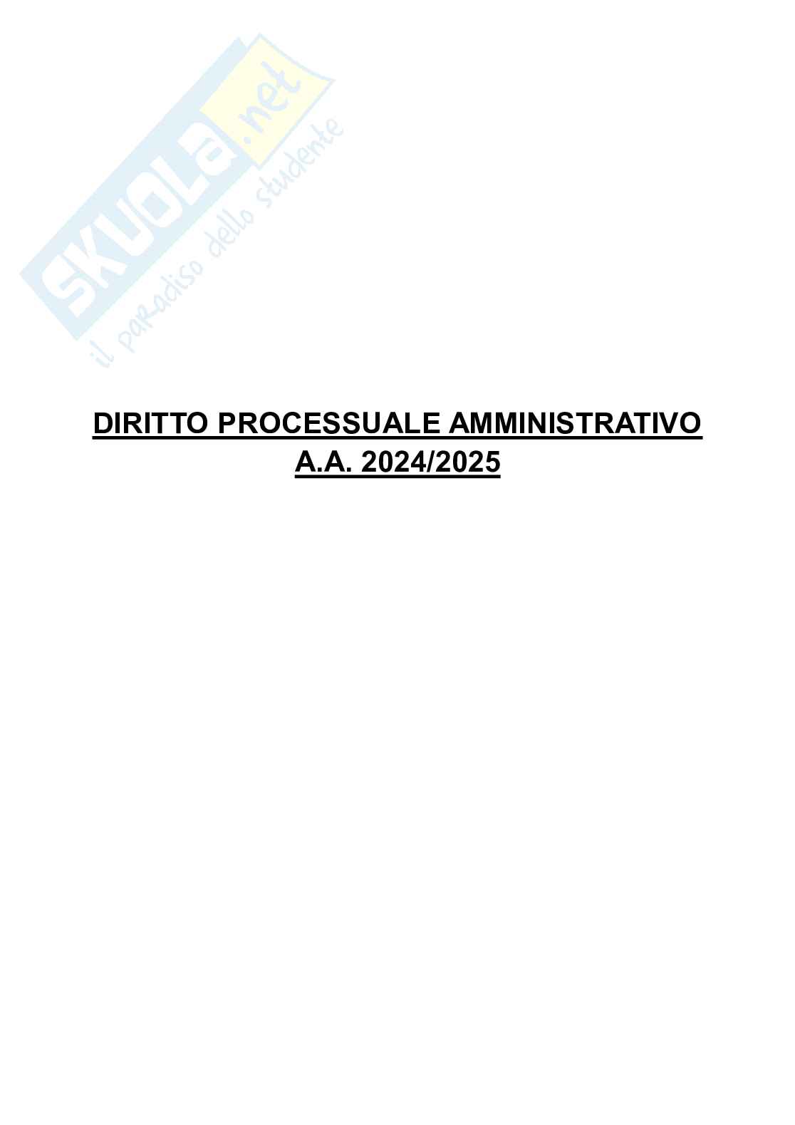 Appunti completi di Diritto processuale amministrativo Pag. 1
