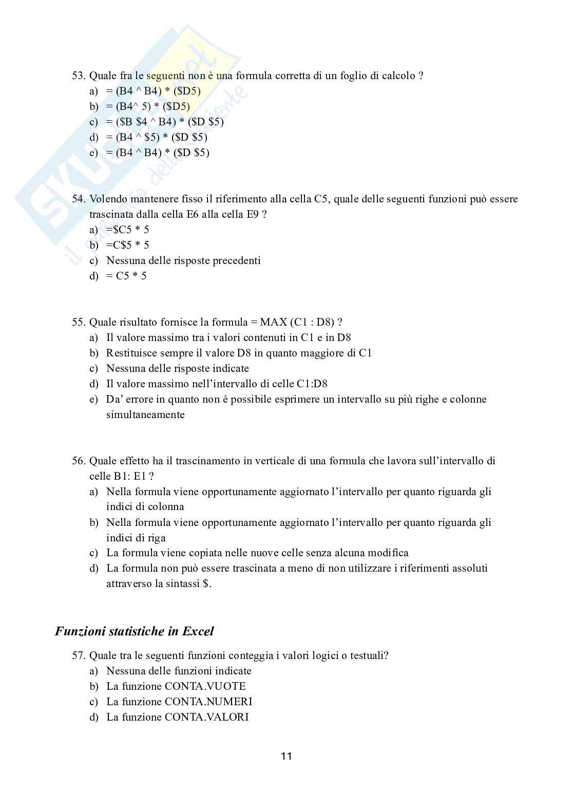 Possibili domande per l'esame di Accertamento delle competenze informatiche  Pag. 11