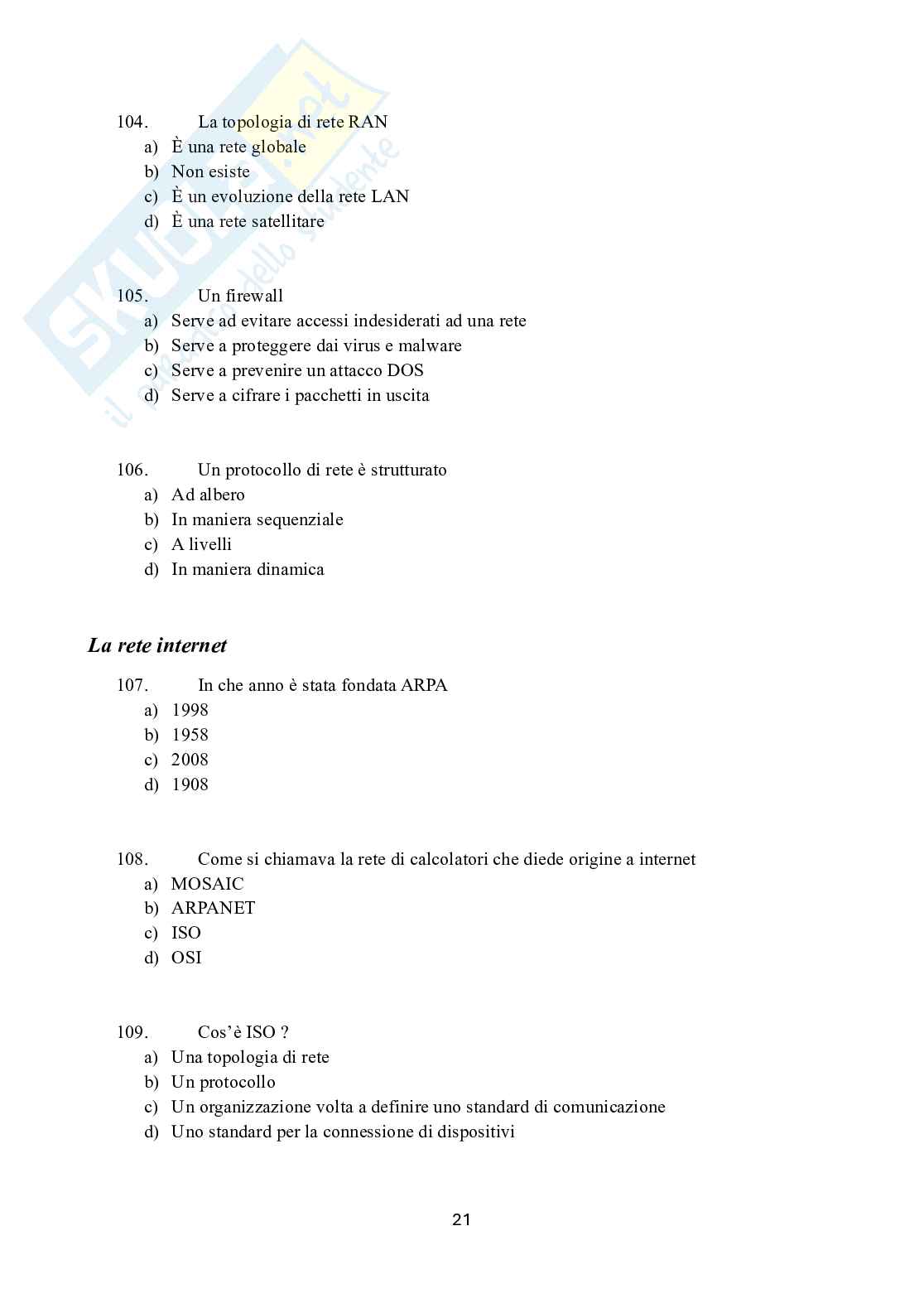 Possibili domande per l'esame di Accertamento delle competenze informatiche  Pag. 21
