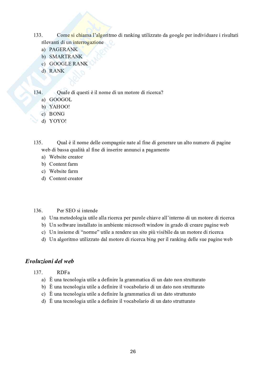 Possibili domande per l'esame di Accertamento delle competenze informatiche  Pag. 26