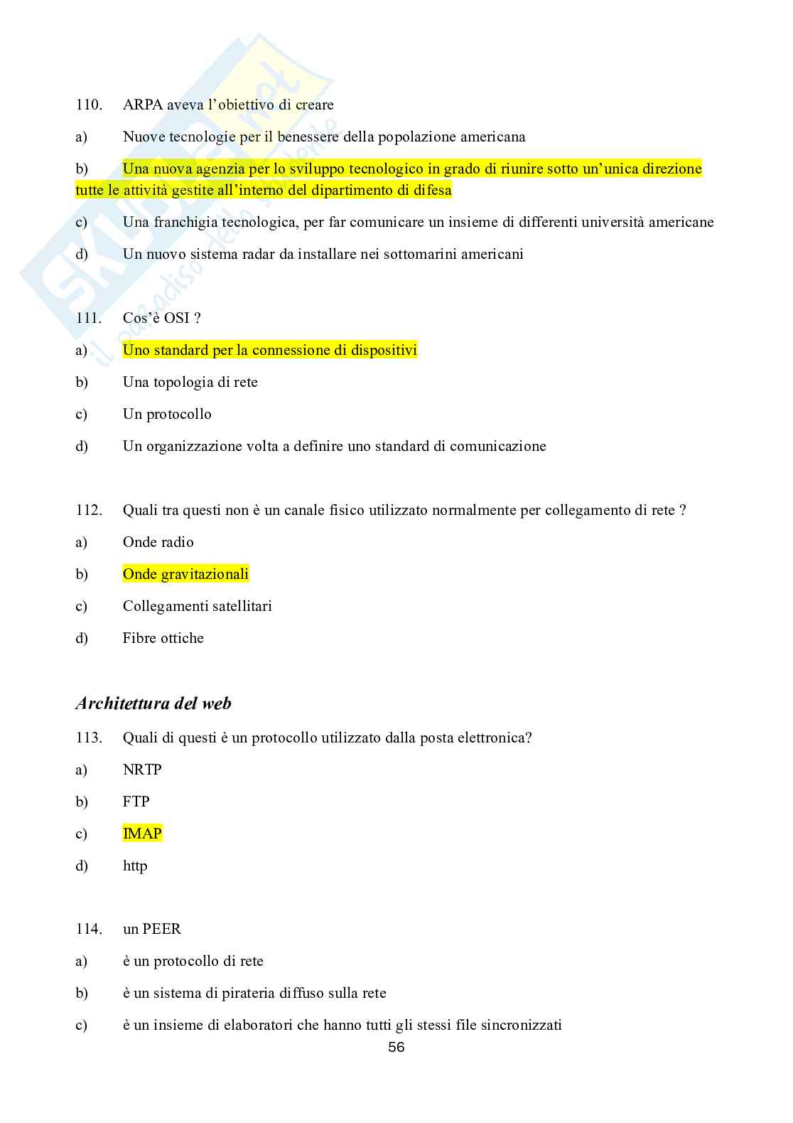 Possibili domande per l'esame di Accertamento delle competenze informatiche  Pag. 56