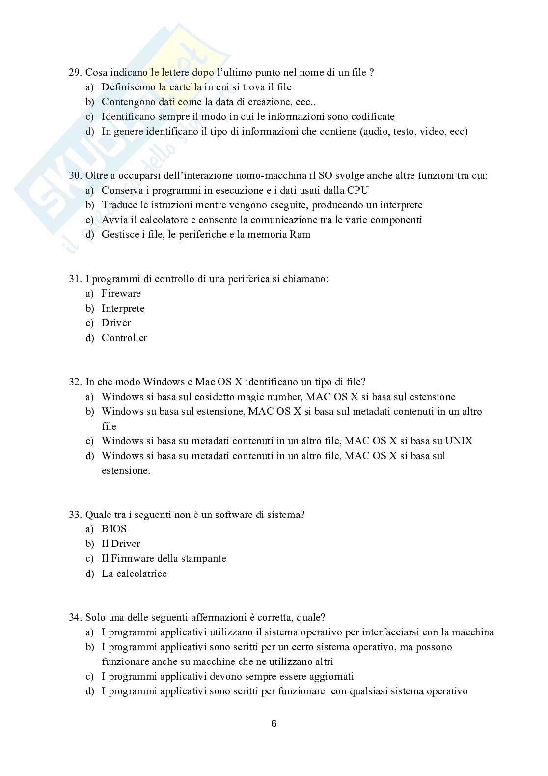 Possibili domande per l'esame di Accertamento delle competenze informatiche  Pag. 6
