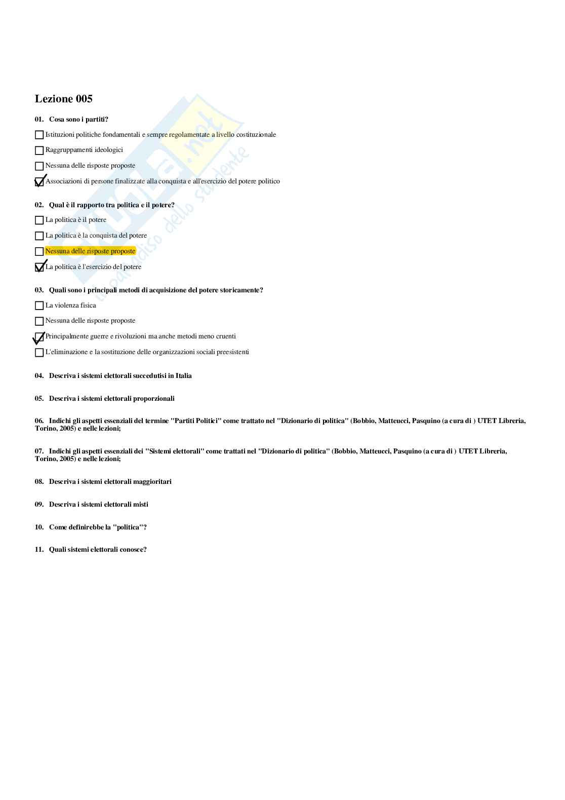 Paniere Analisi del linguaggio politico - Risposte multiple - aggiornato (2025) Pag. 6