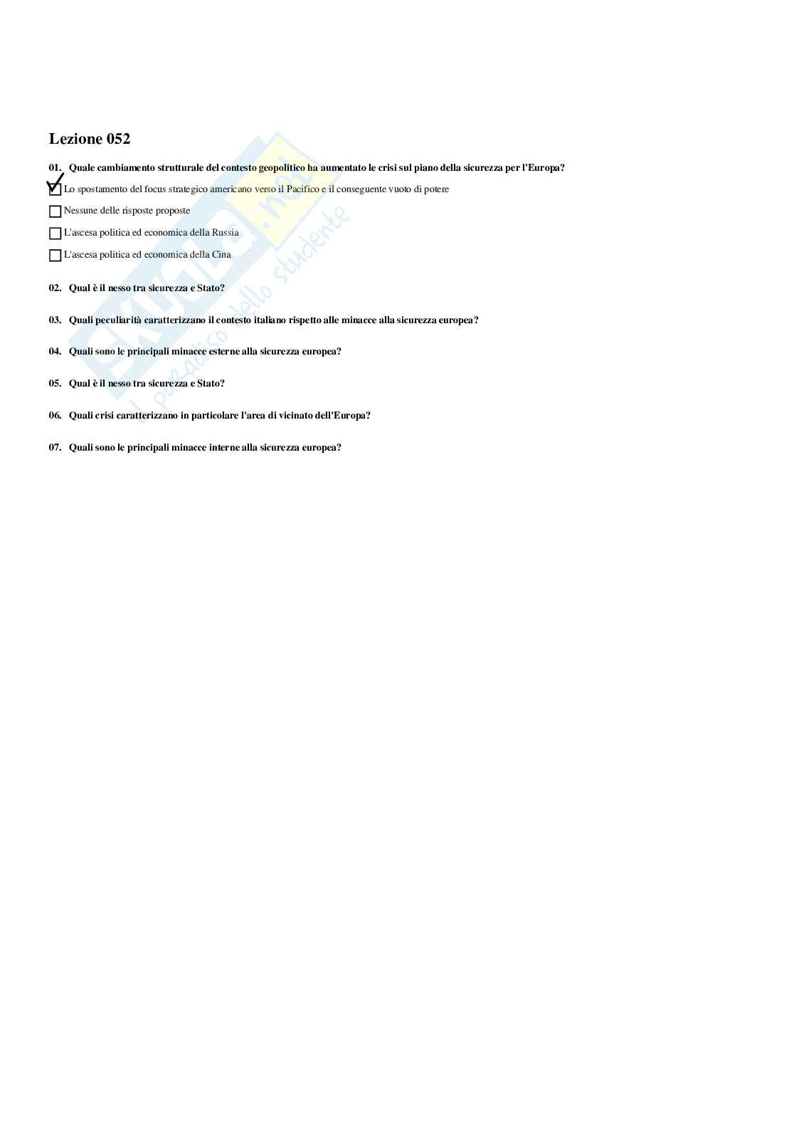 Paniere Analisi del linguaggio politico - Risposte multiple - aggiornato (2025) Pag. 61