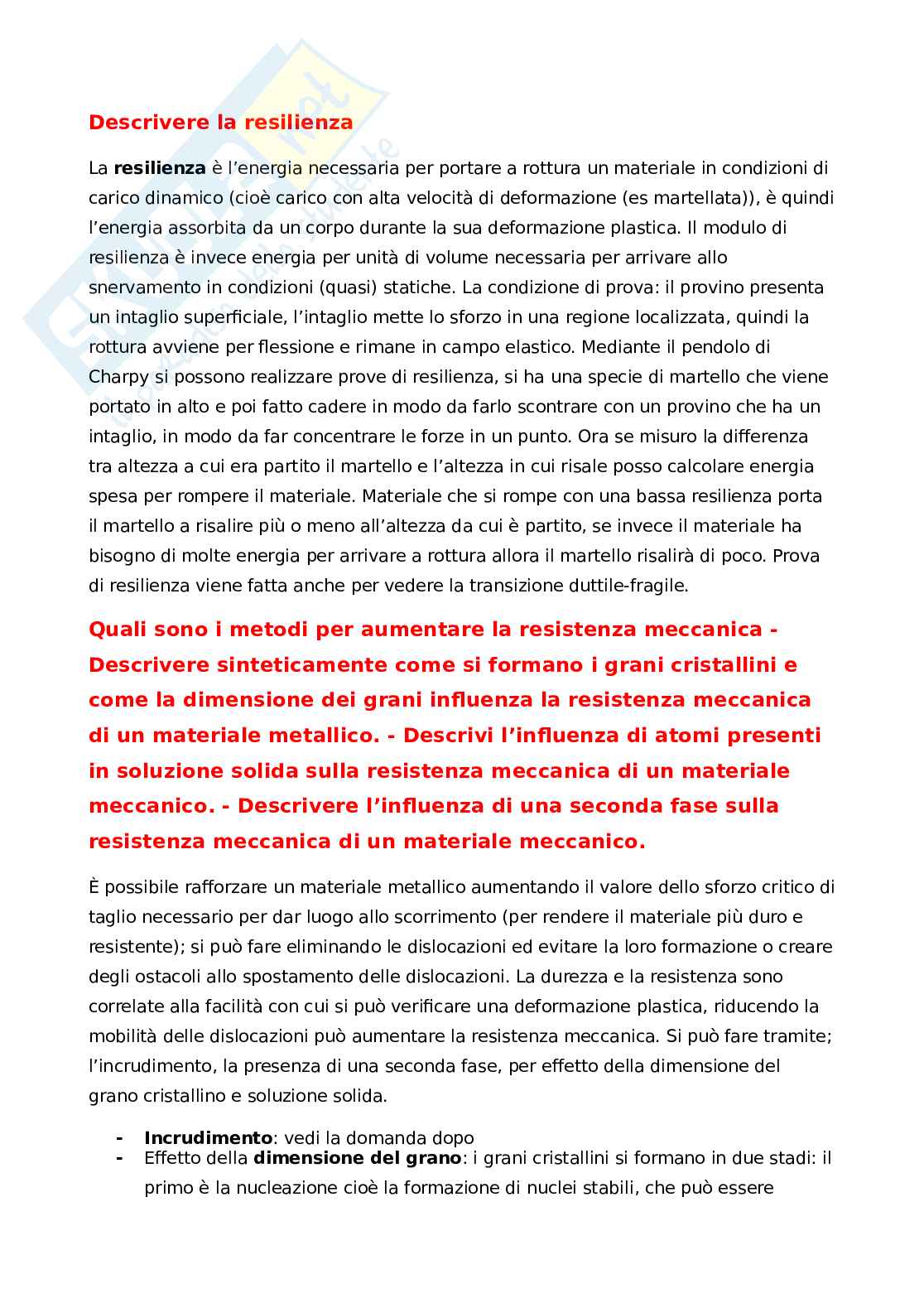 Domande Tecnologie dei materiali  Pag. 6