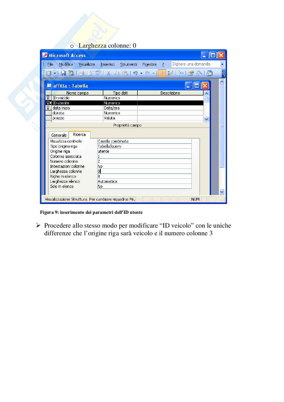 Data base con Access, esercizio affitto autoveicoli Pag. 11
