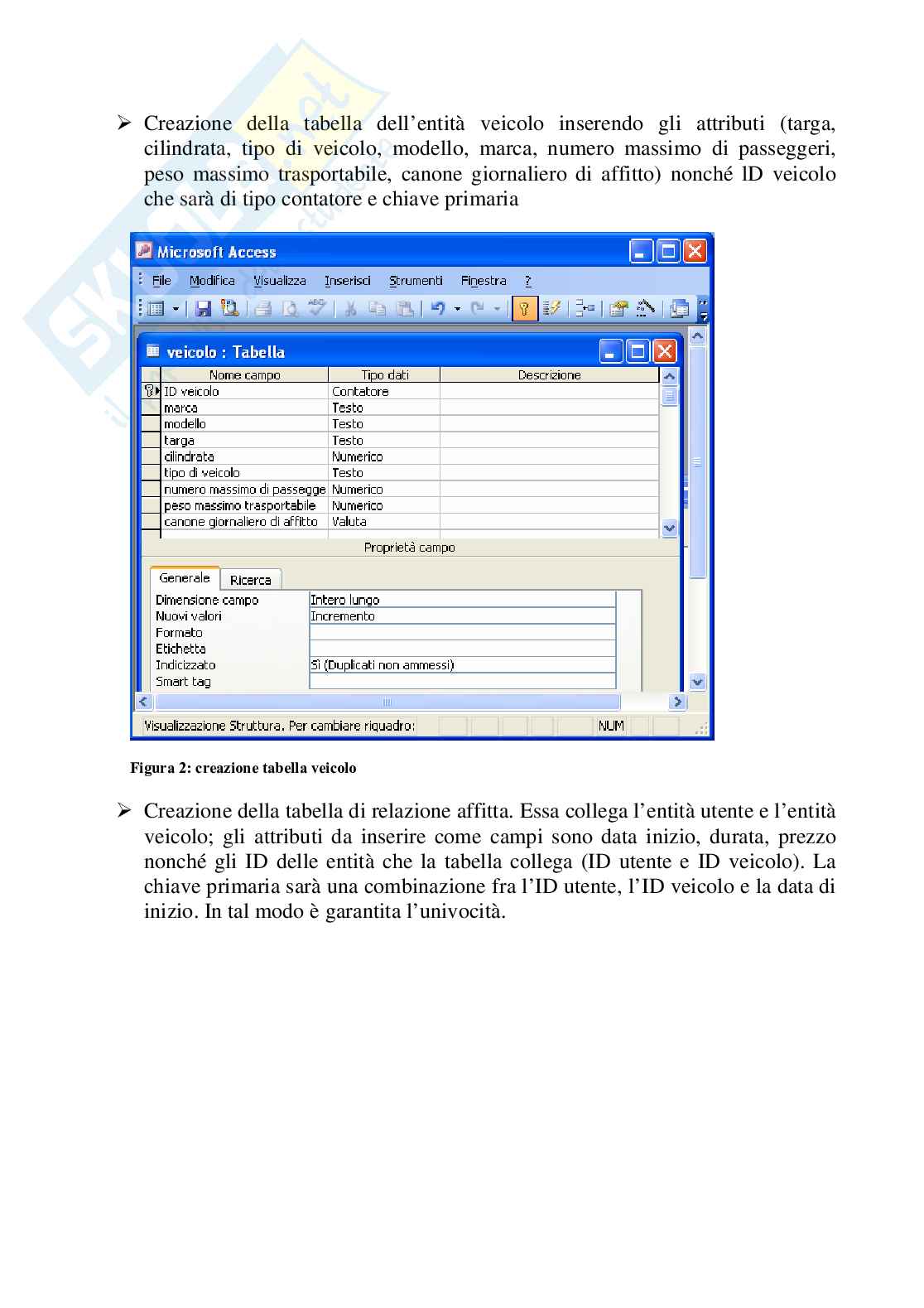 Data base con Access, esercizio affitto autoveicoli Pag. 6