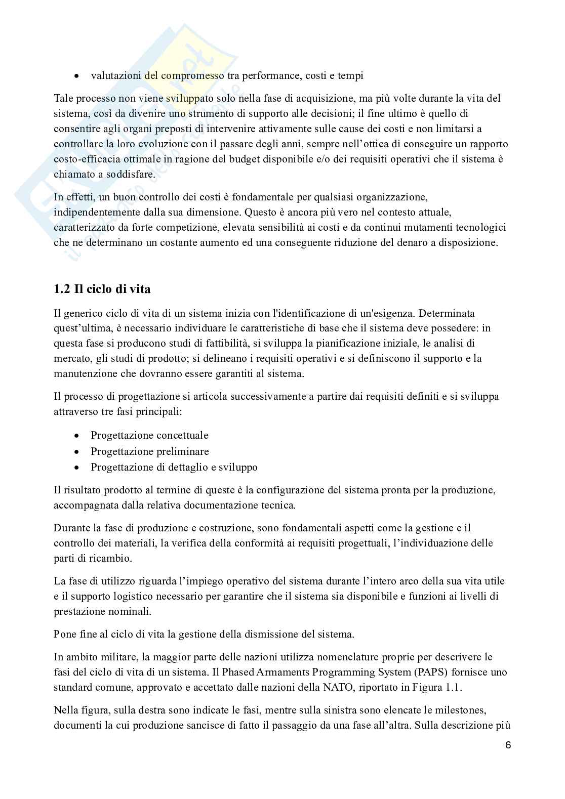 Costo del ciclo di vita di una nave militare Pag. 6