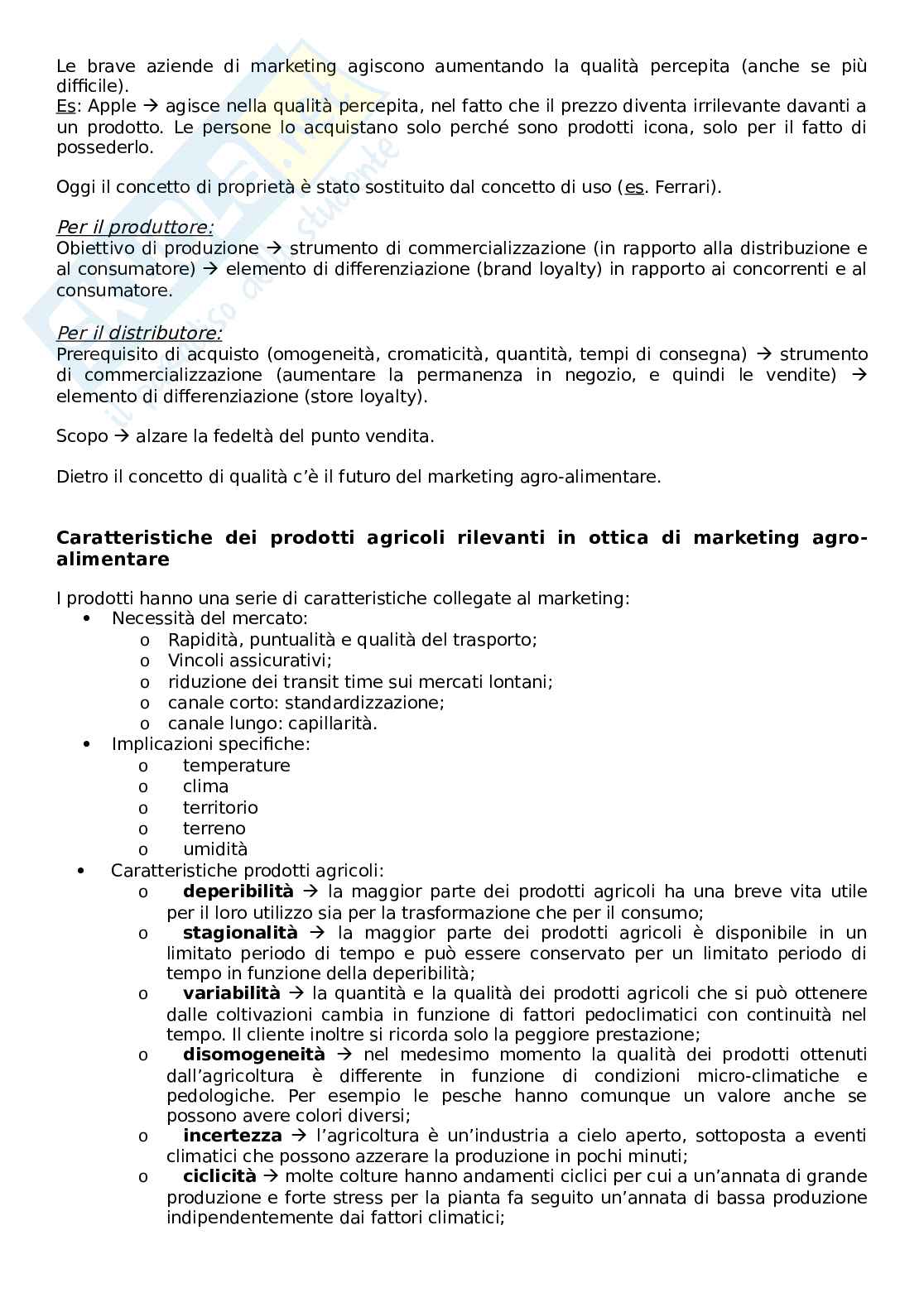Marketing dei prodotti agroalimentari - Primo parziale Pag. 2
